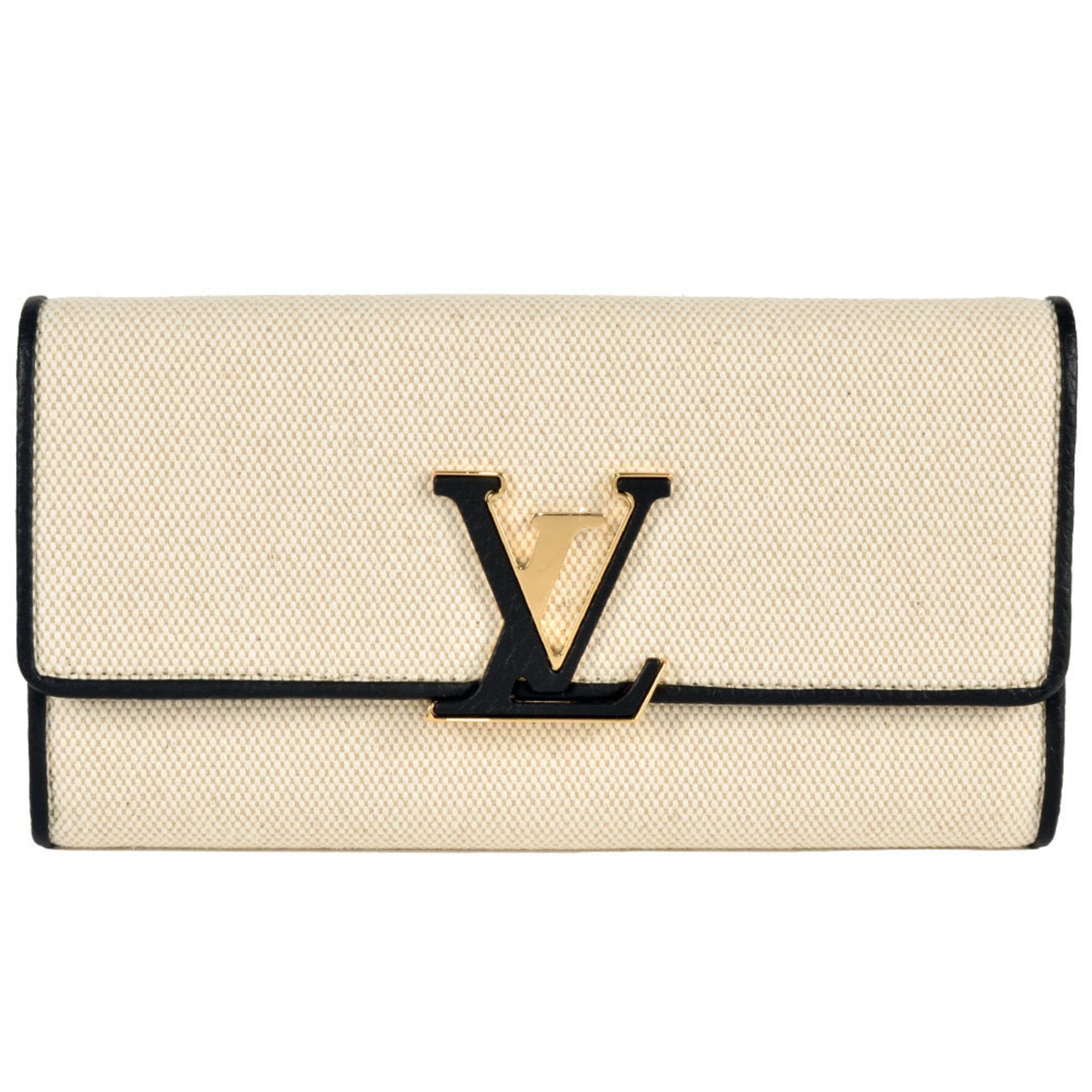 Louis Vuitton Portefeuille Capucines Long Wallet Canvas Leather Beige RFID