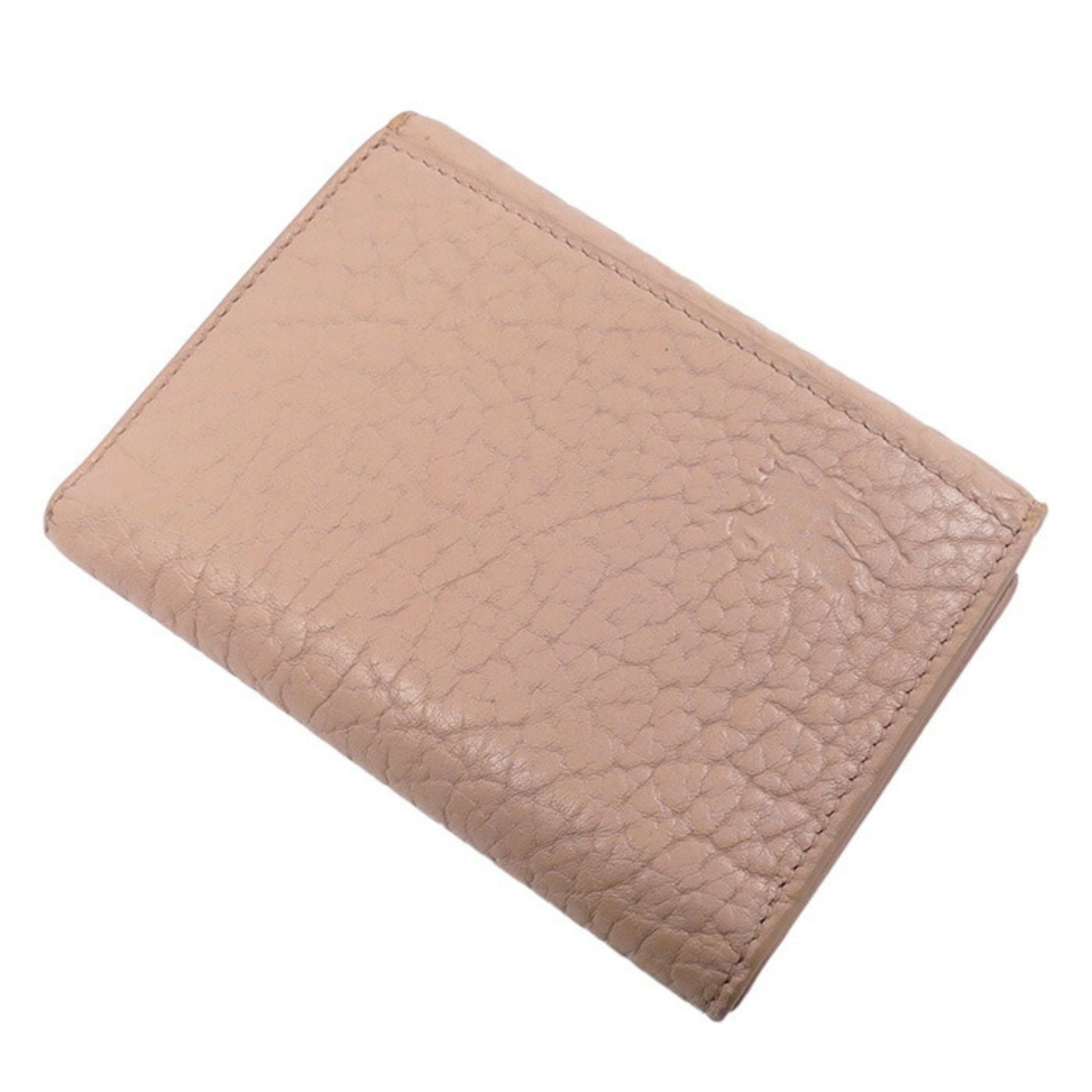 BURBERRY Chess Compact Wallet Tri-fold Pink Women's