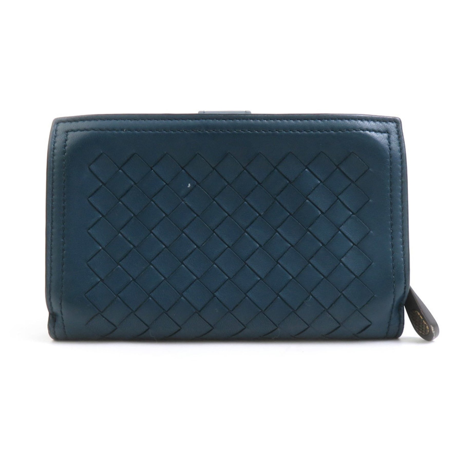 Bottega Veneta bifold wallet in intrecciato leather green-blue item number