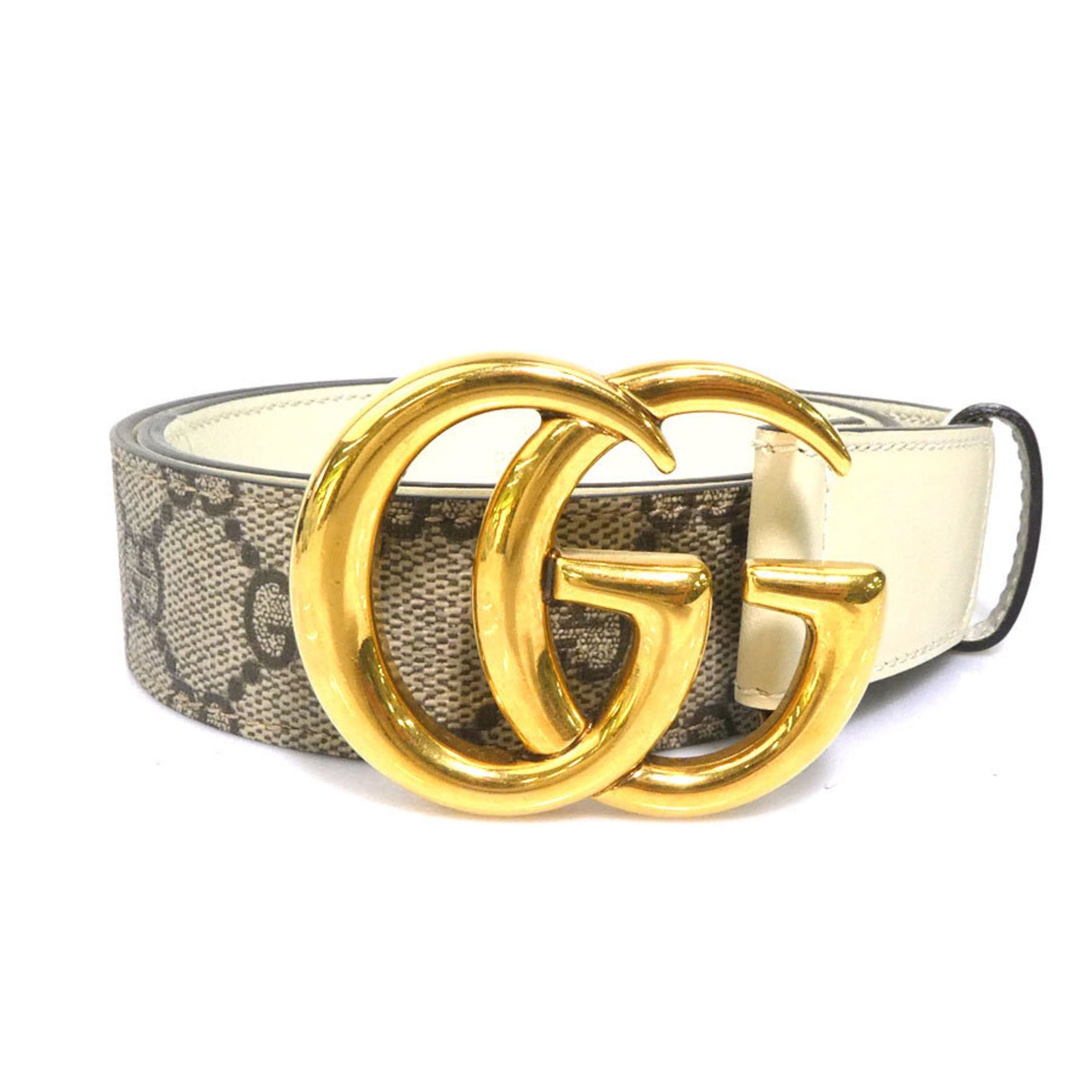 Gucci GG Marmont belt in Supreme canvas, ivory and brown, women