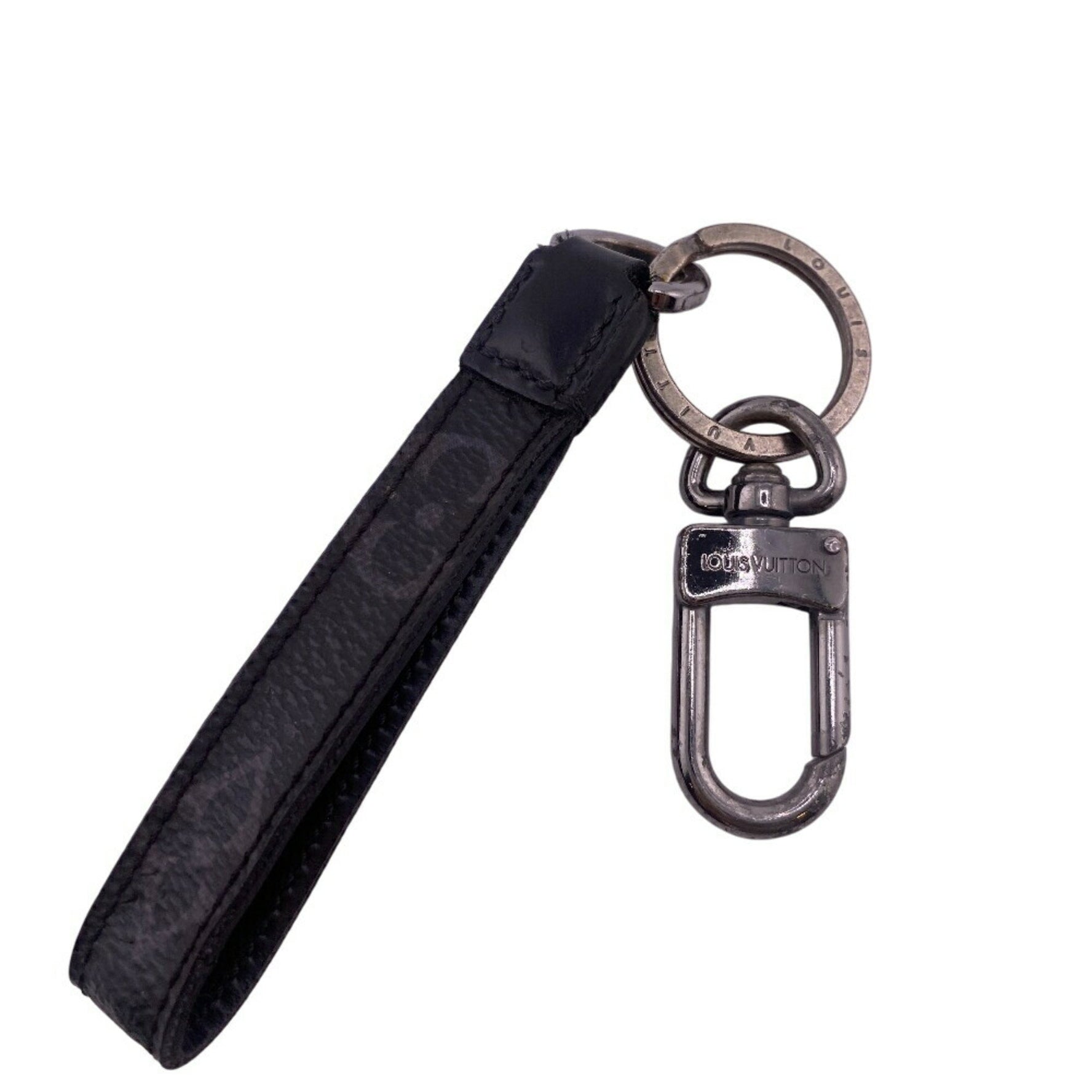 Louis Vuitton Wallet Keychain Dragon Monogram Metal Fittings Carabiner Black