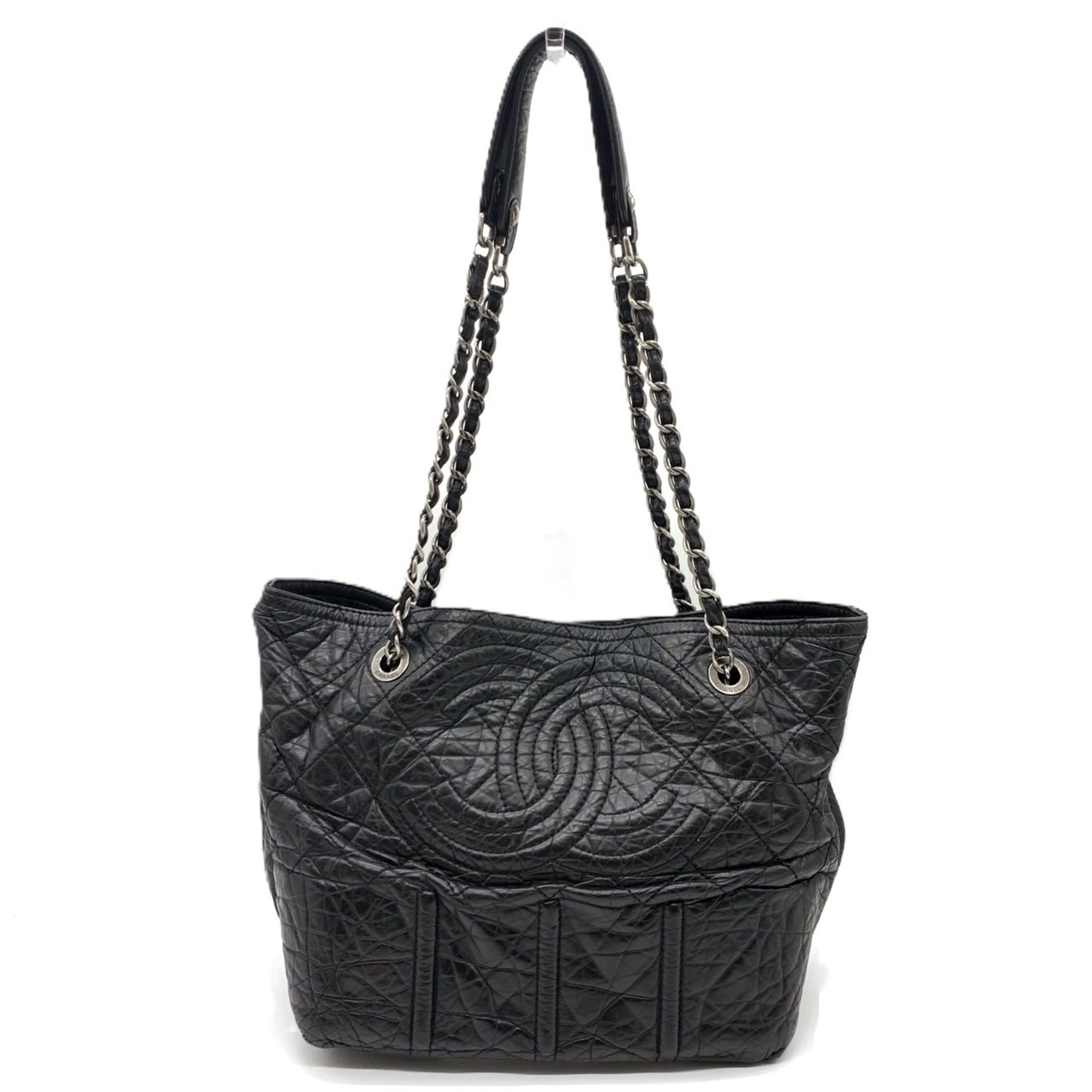 CHANEL COCO MARK CALF CHAIN TOTE BAG 1