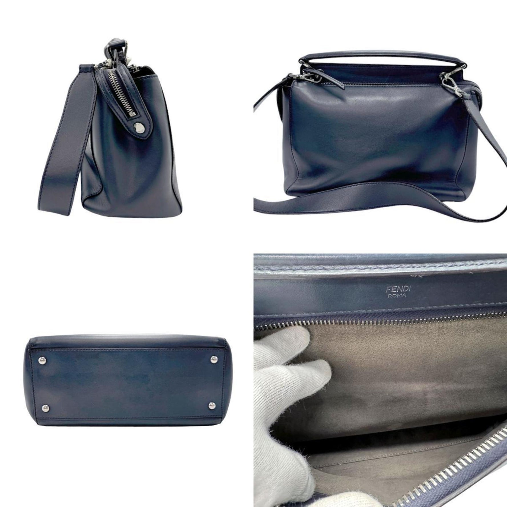 FENDI Handbag Shoulder Bag Dotcom Leather Men's