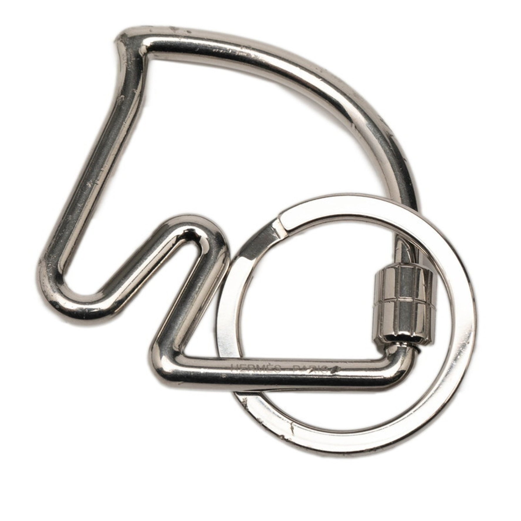 Hermes Cheval Horse Motif Key Ring Keychain Metal