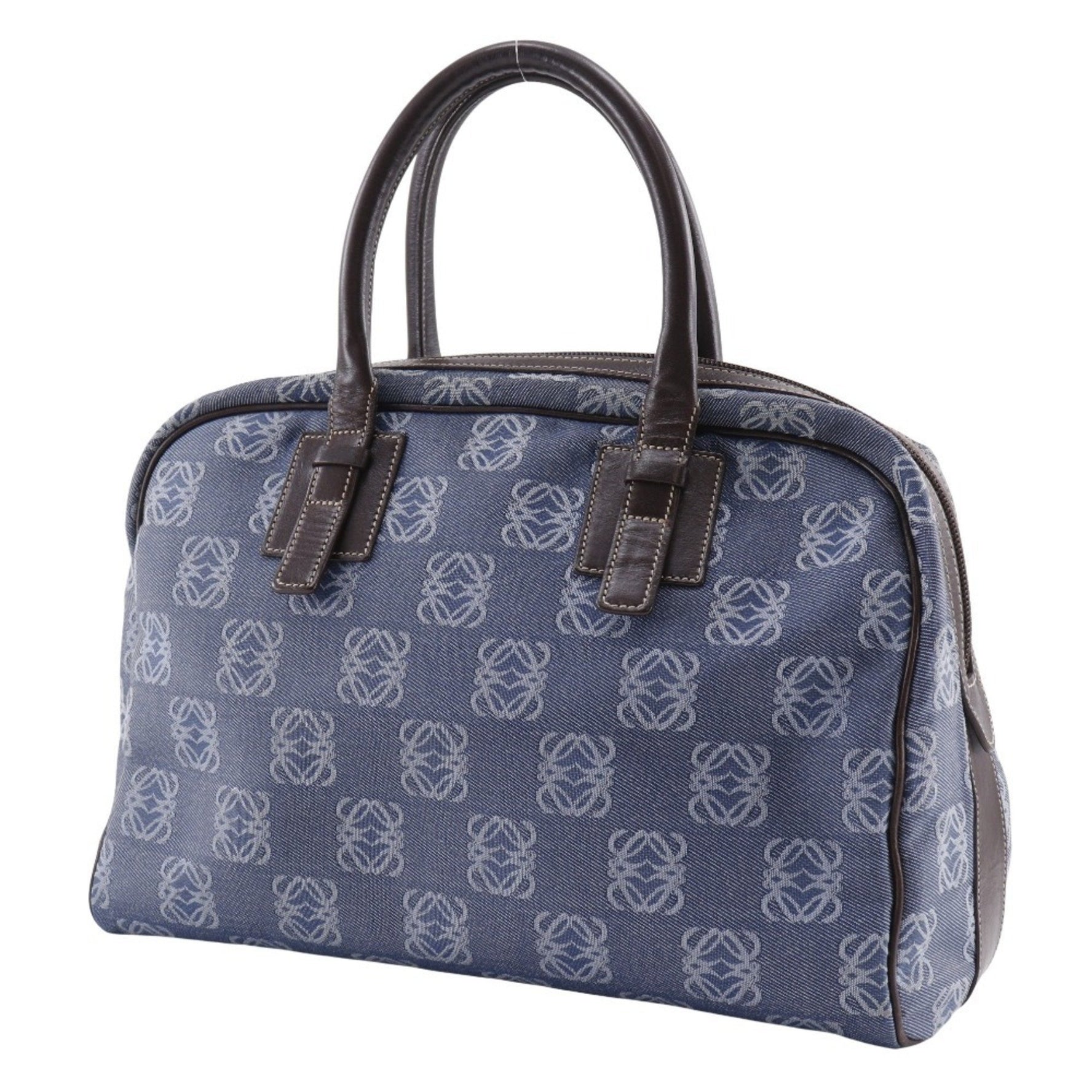 LOEWE Anagram Mini Boston Bag in Denim, Double Size