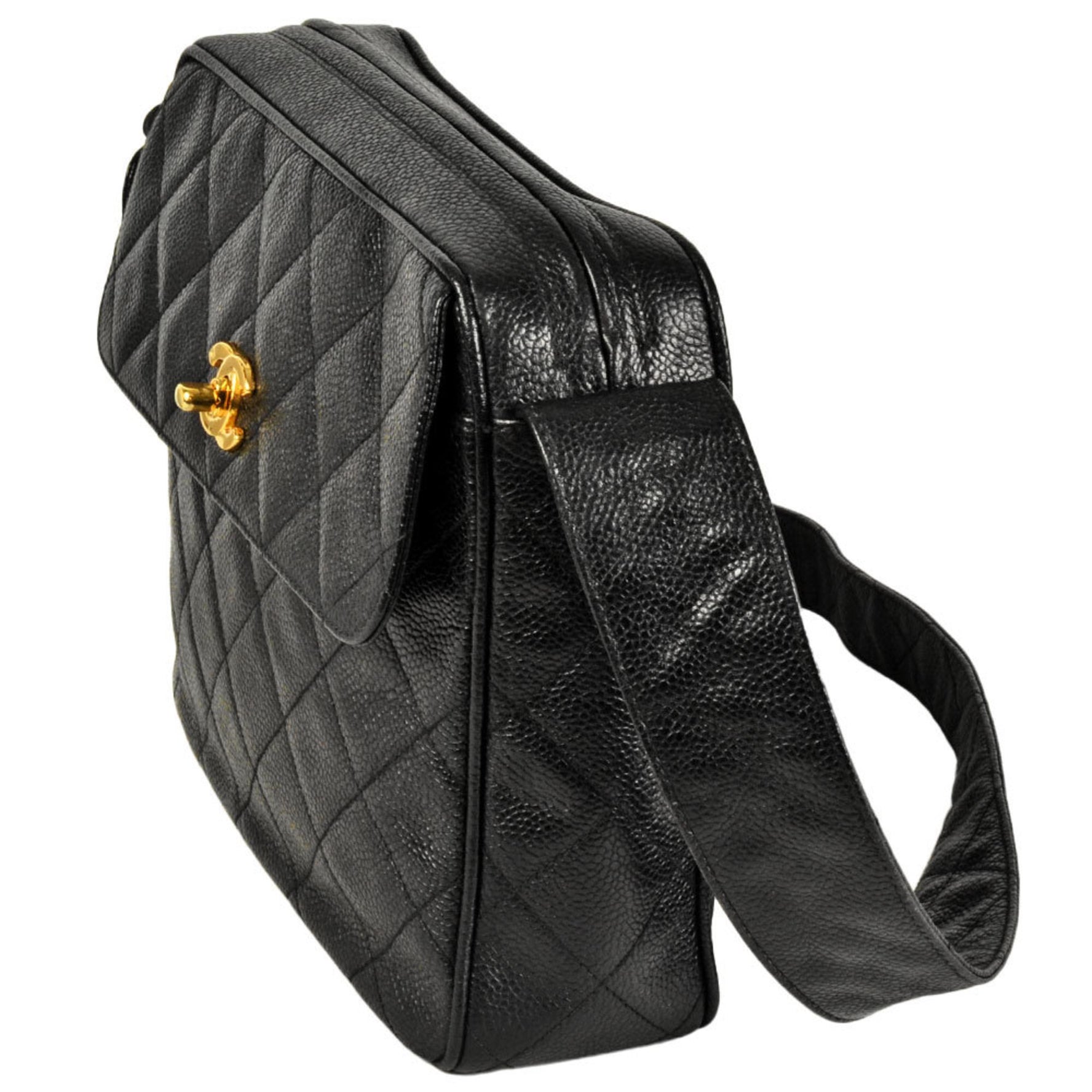 CHANEL Coco Mark Matelasse Chain Shoulder Bag Caviar Skin