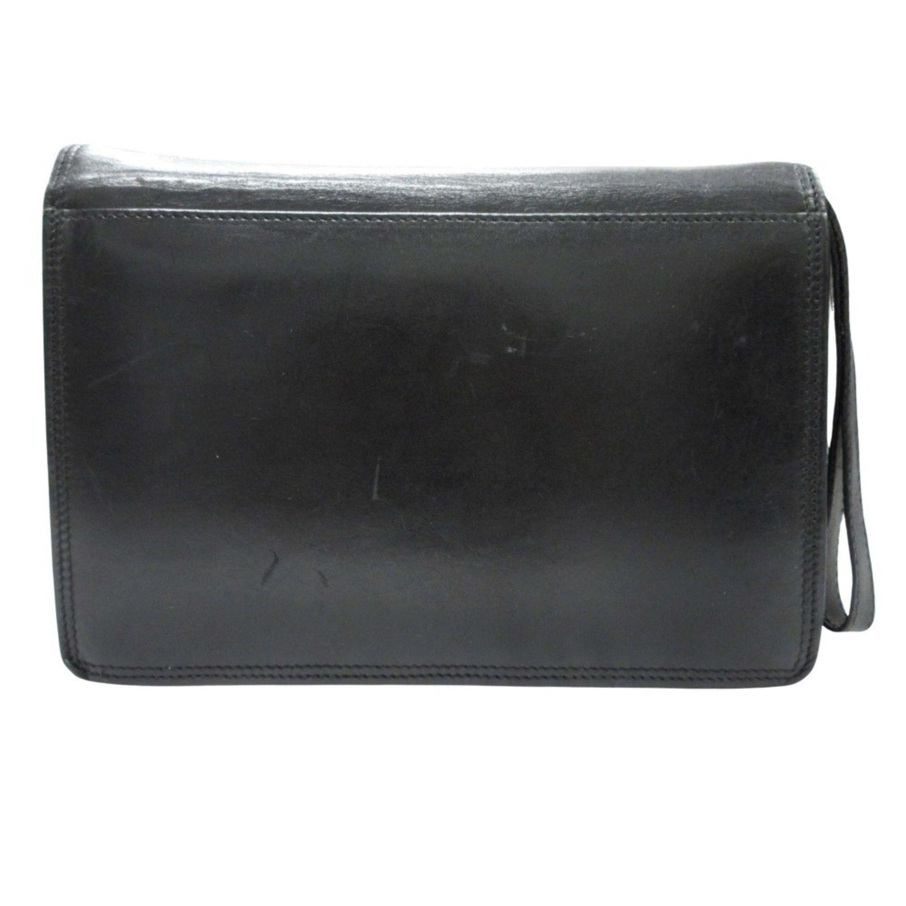 BALLY Clutch bag, second, dial lock type, leather, genuine leather strap, vintage, black, men's