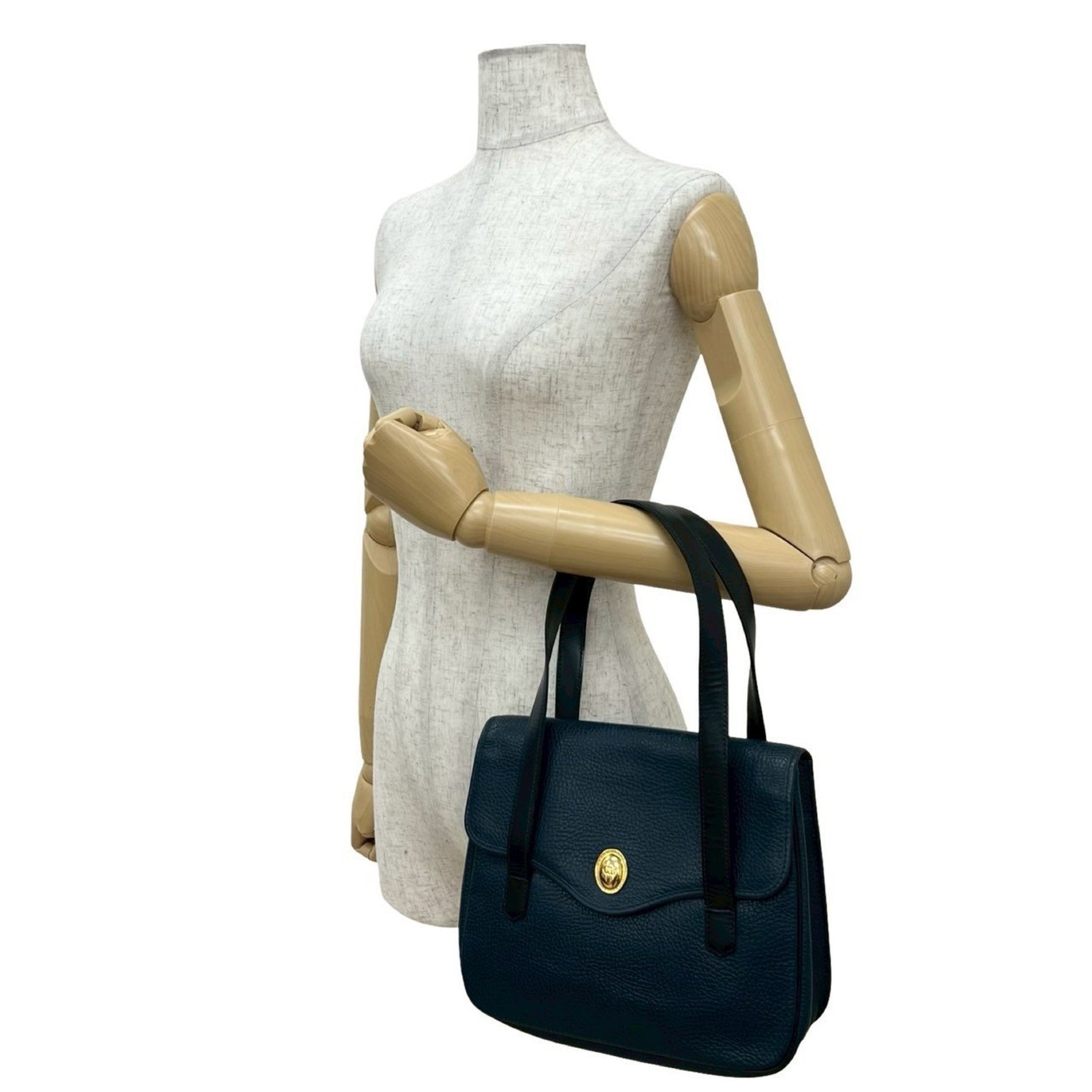 Christian Dior Vintage CD Logo Metal Hardware Leather Handbag Mini Tote Bag