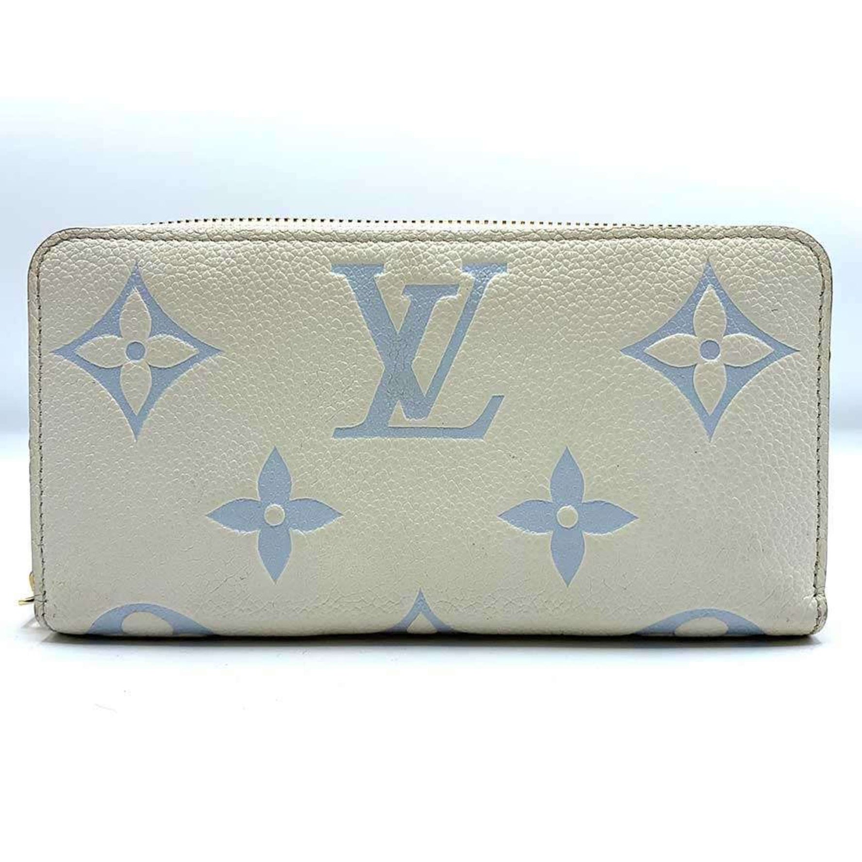 Louis Vuitton Zippy Wallet Monogram Bicolor Empreinte Long Latin White Candy Blue