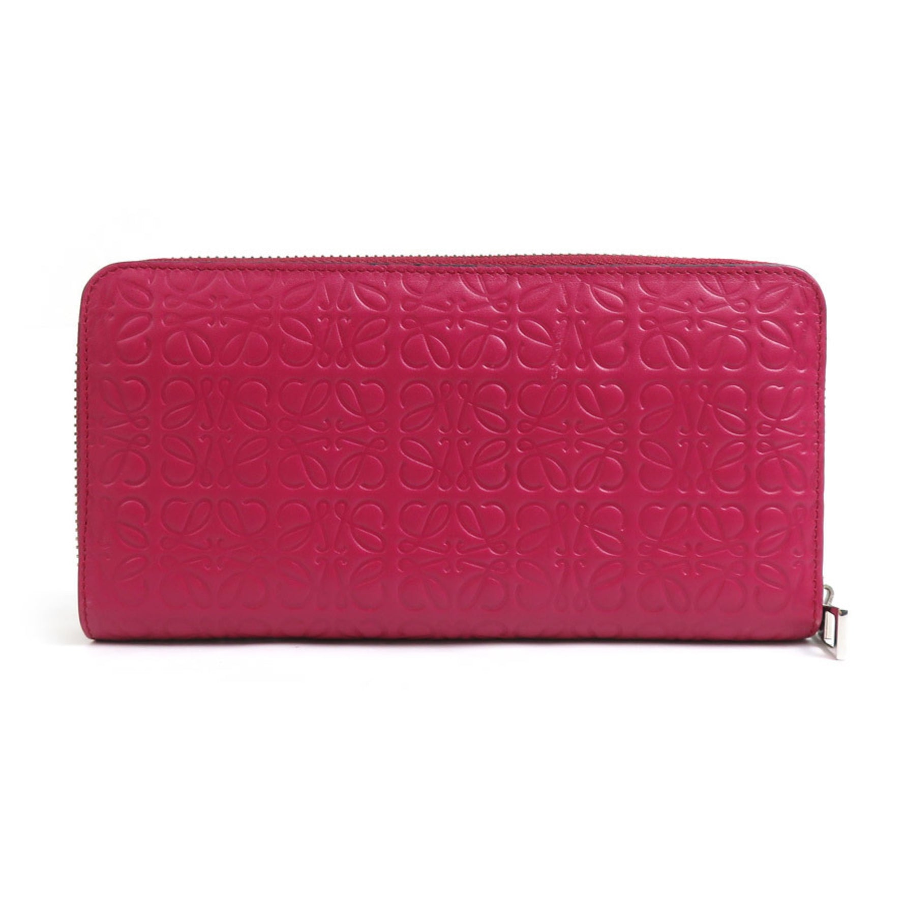 LOEWE Round Long Wallet Anagram Leather Deep Pink Women's h30932a