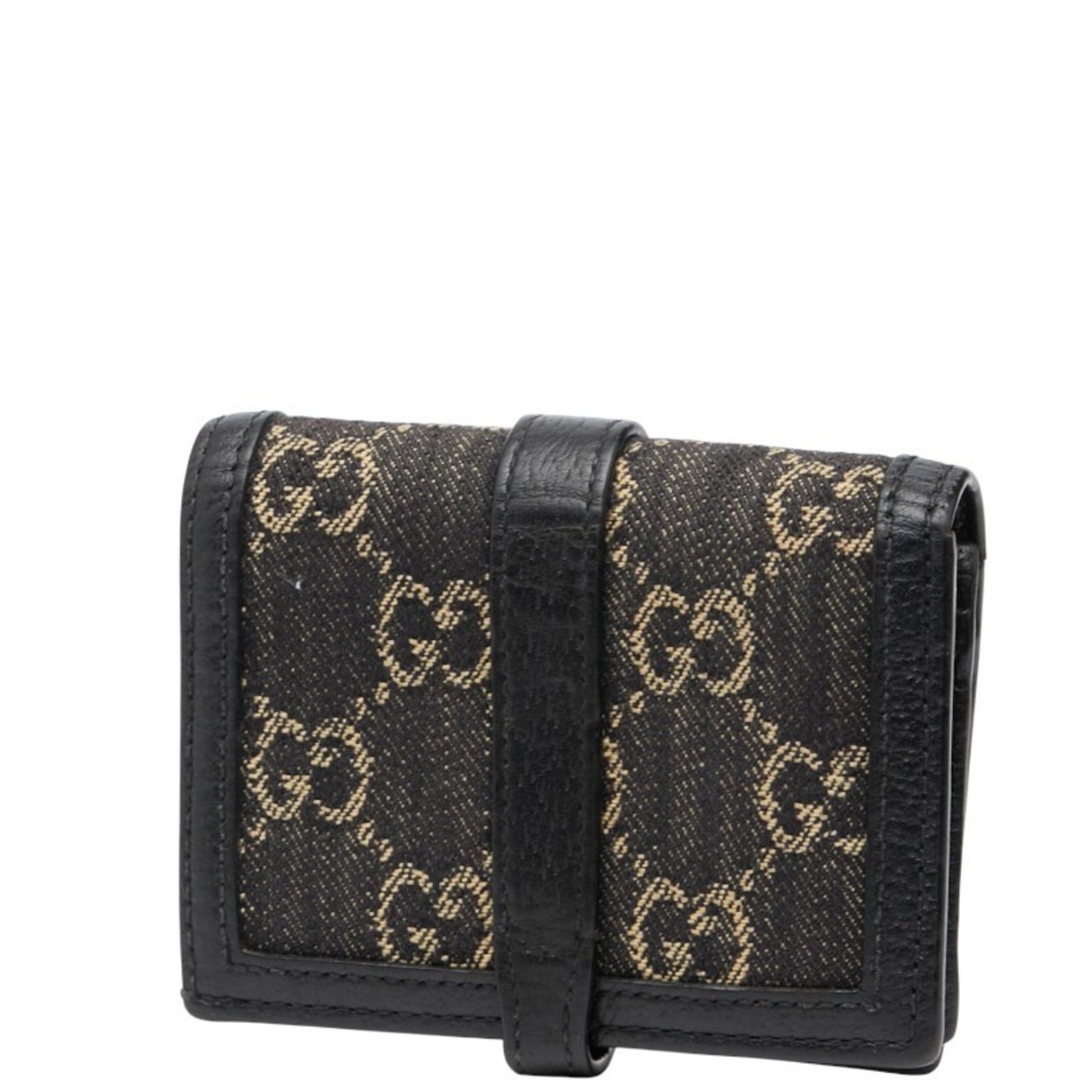 Gucci Jackie 1961 Bifold Compact Wallet Denim Leather