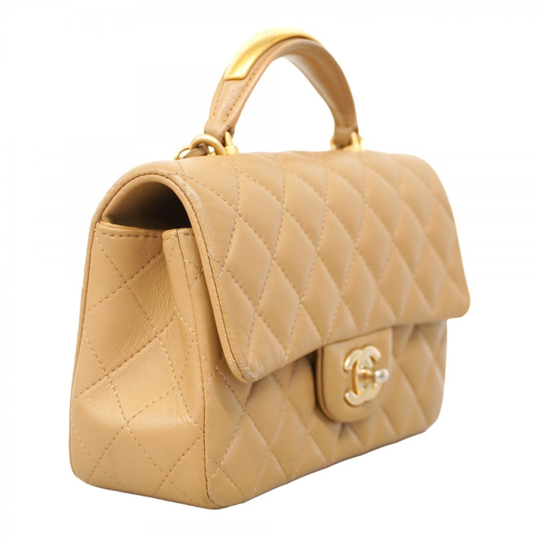 Chanel Matelasse Shoulder Bag with Chain Bag, Brown Lambskin, Women's