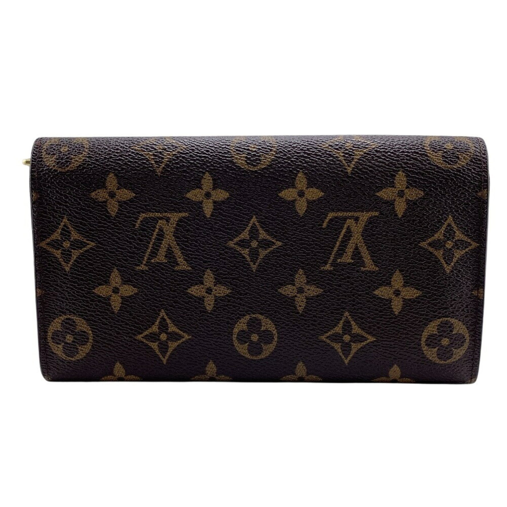 LOUIS VUITTON Louis Vuitton Wallet M61725 Porte Monnaie Credit Monogram Long Brown Men's