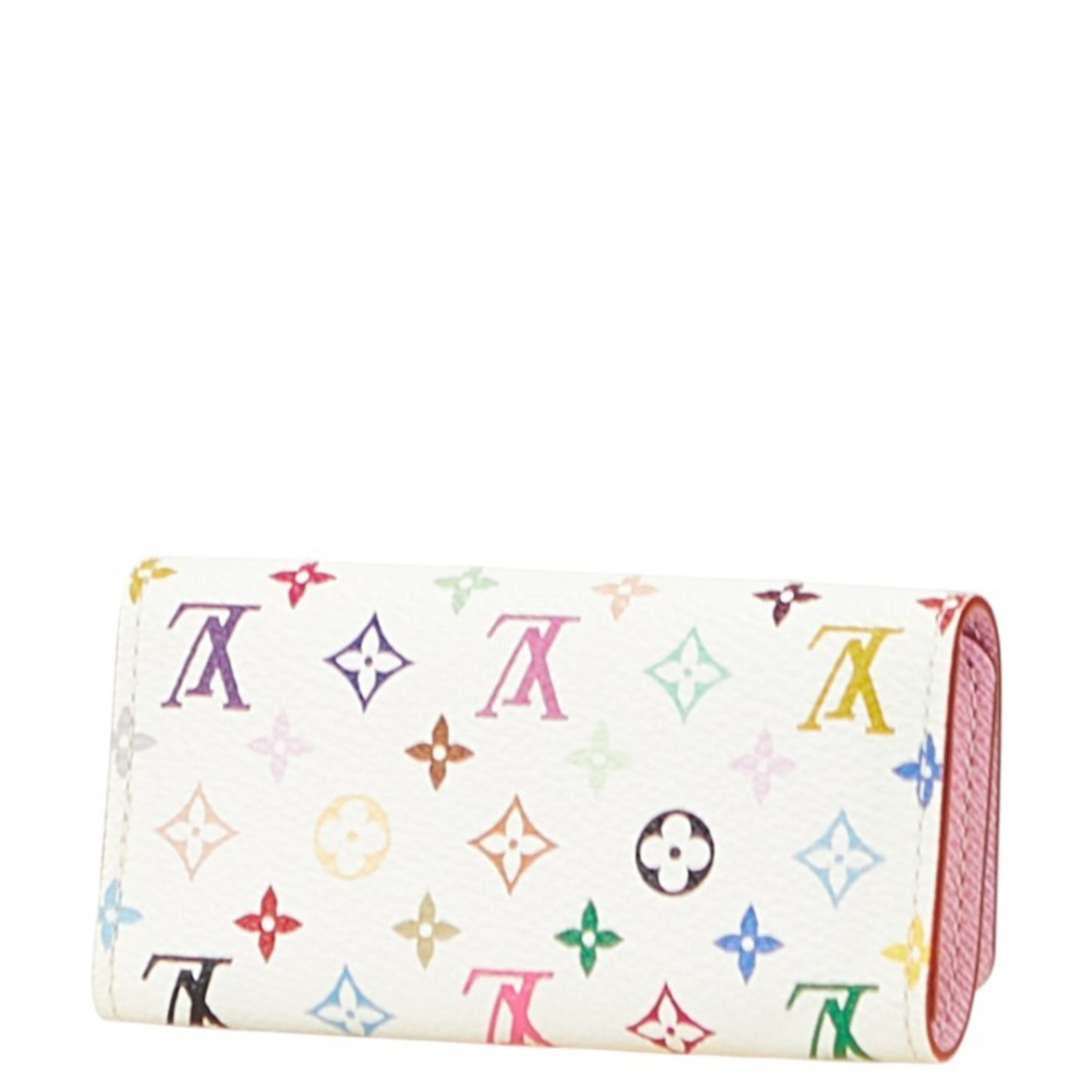 Louis Vuitton Monogram Multicolore Multicle 4 Key Case, White Leather, LOUIS VUITTON