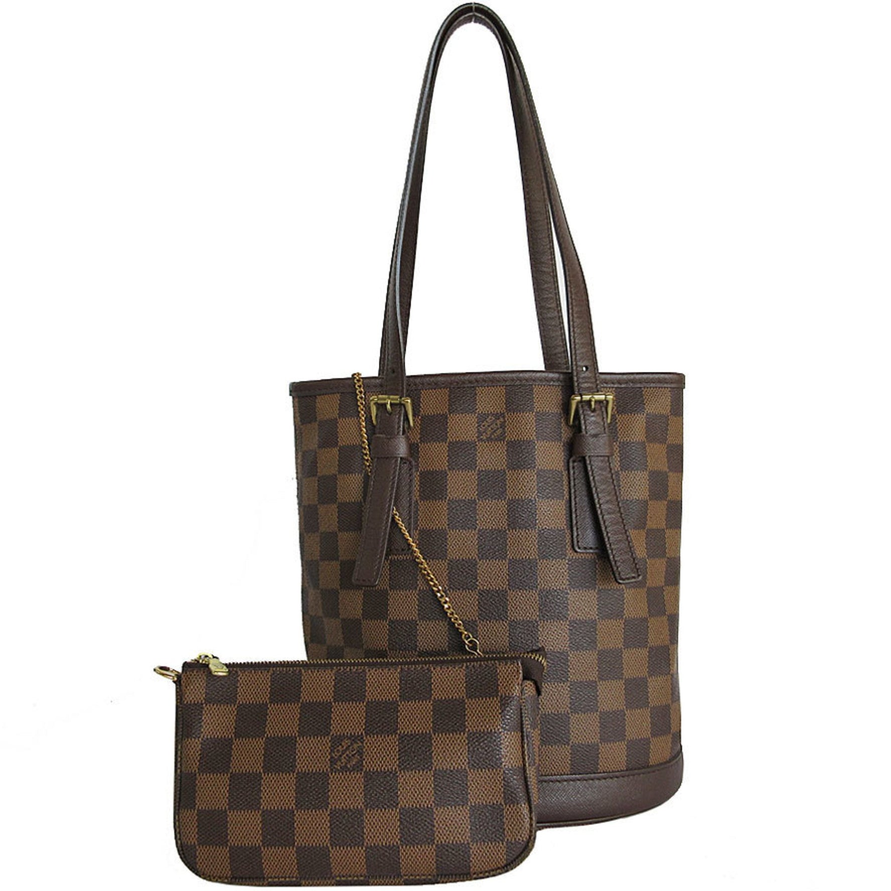 Louis Vuitton Shoulder Bag Damier Marais Canvas Brown Gold