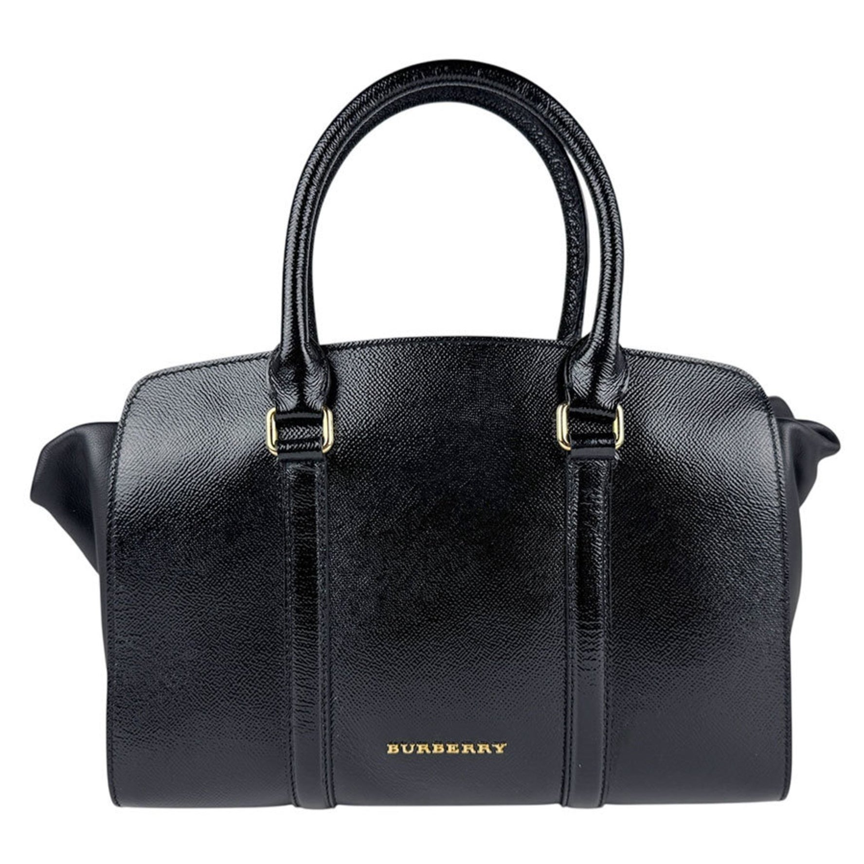 Burberry Shoulder Bag Handbag Leather Black Women's z5721