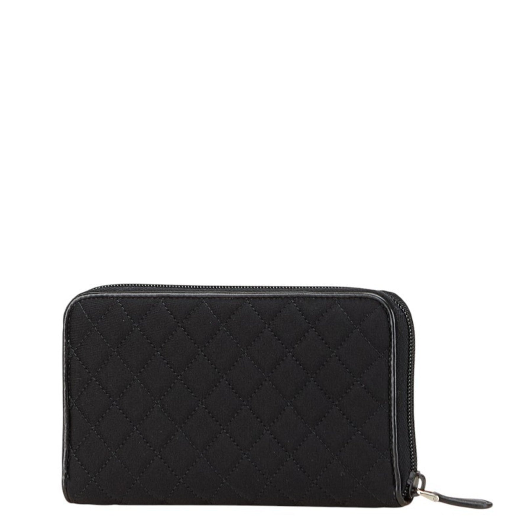 Prada Triangle Logo Plate Long Wallet Nylon Leather