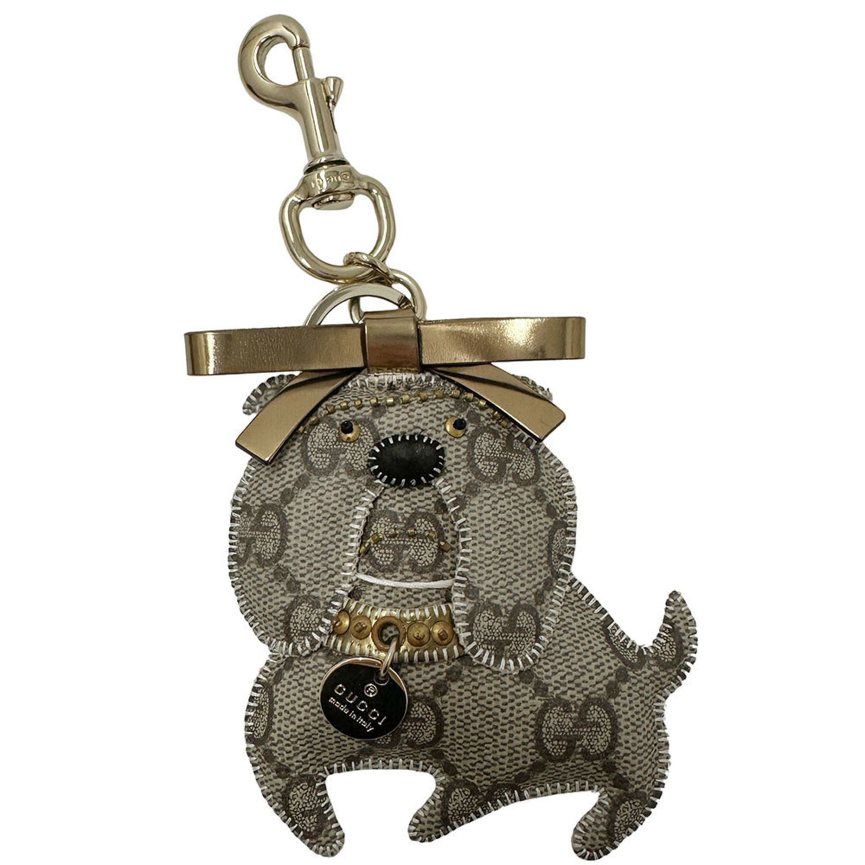 Gucci keychain brand GG Plus, Guccioli, Bulldog, classic Bulldog design