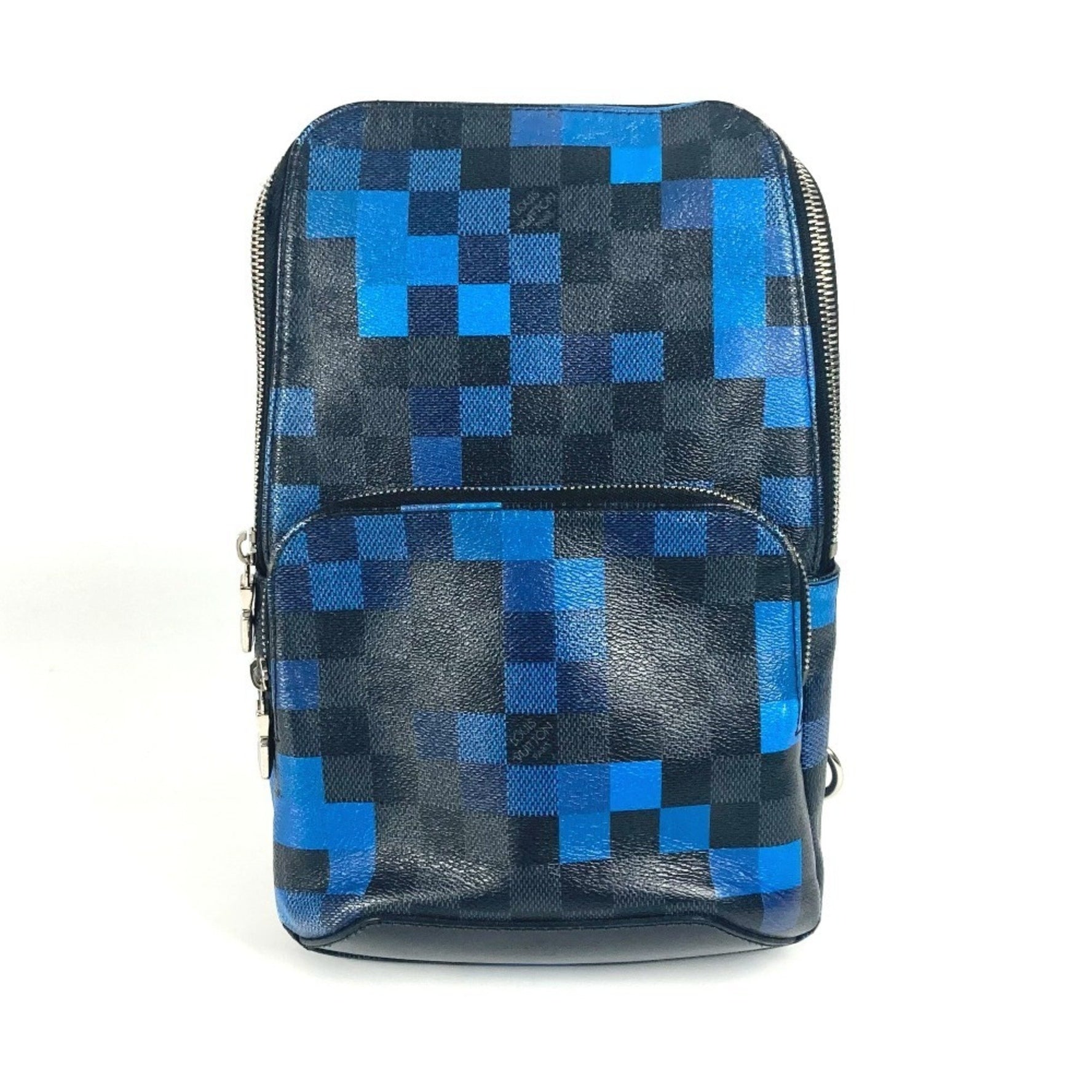 Louis Vuitton Damier Graphite Pixel Avenue Sling Bag, Crossbody Shoulder Canvas, Blue, Men's and