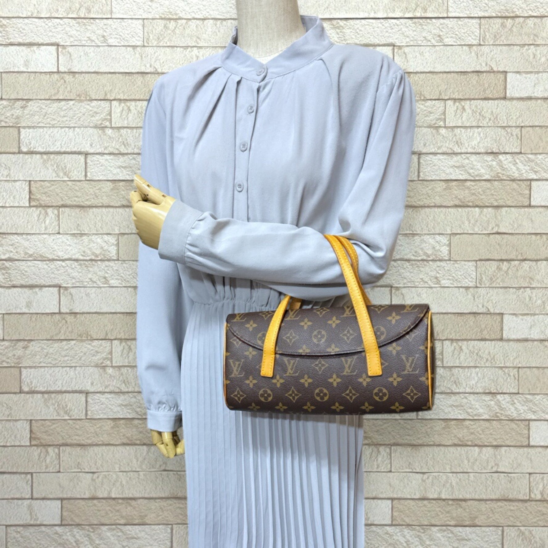Louis Vuitton Sonatine Monogram Handbag Canvas M51902 Brown Women's LOUIS VUITTON
