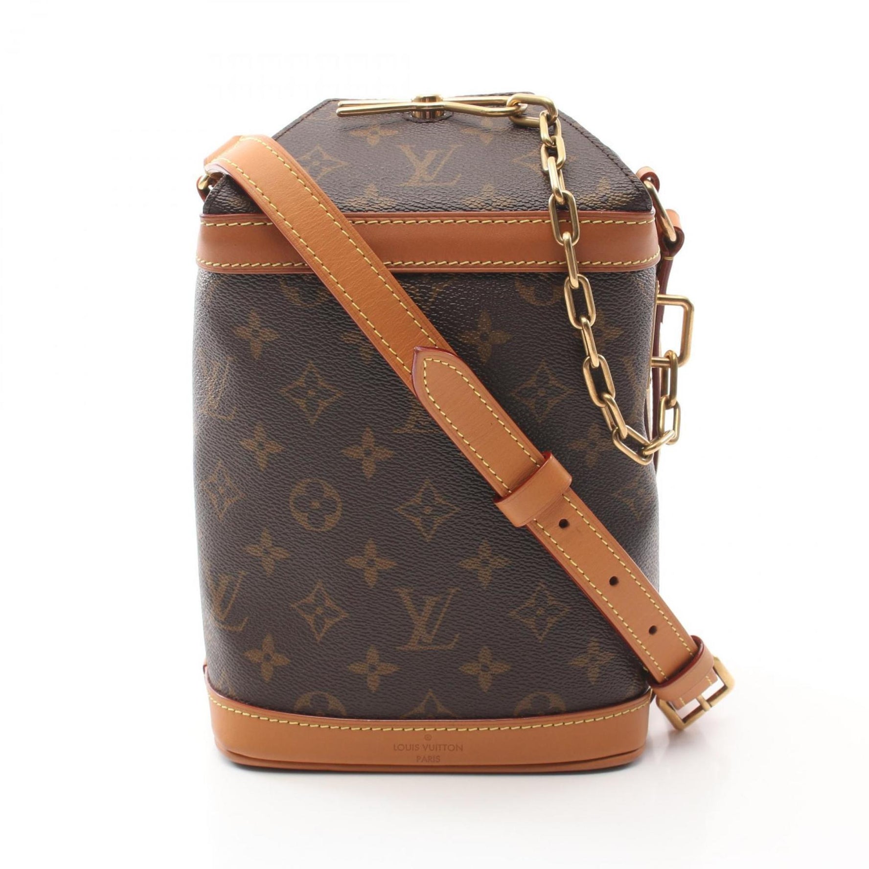 Louis Vuitton Milk Box Shoulder Bag Coated Canvas Leather Monogram