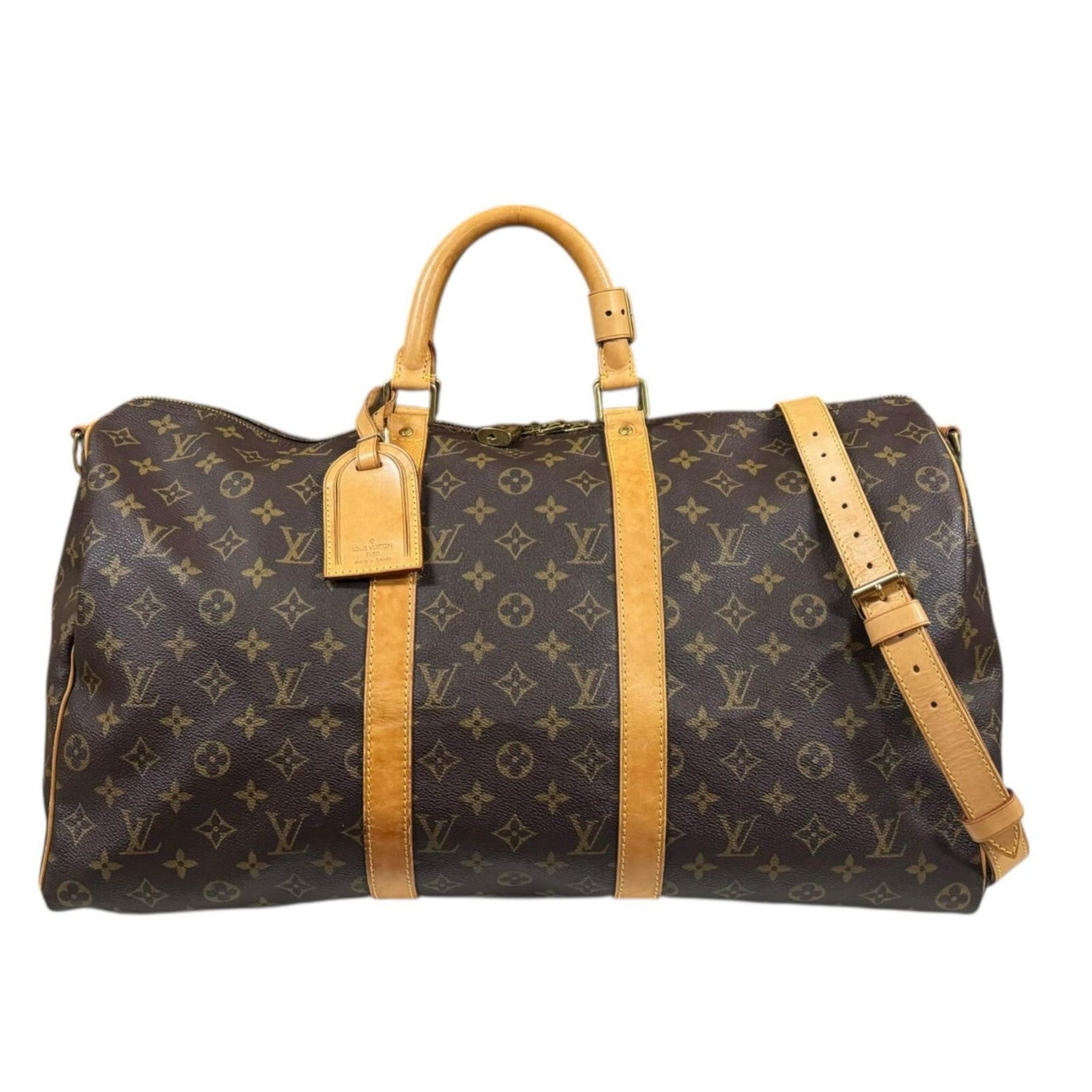 Louis Vuitton Keepall 50 Bandouliere Monogram Shoulder Bag Canvas Brown Unisex LOUIS VUITTON