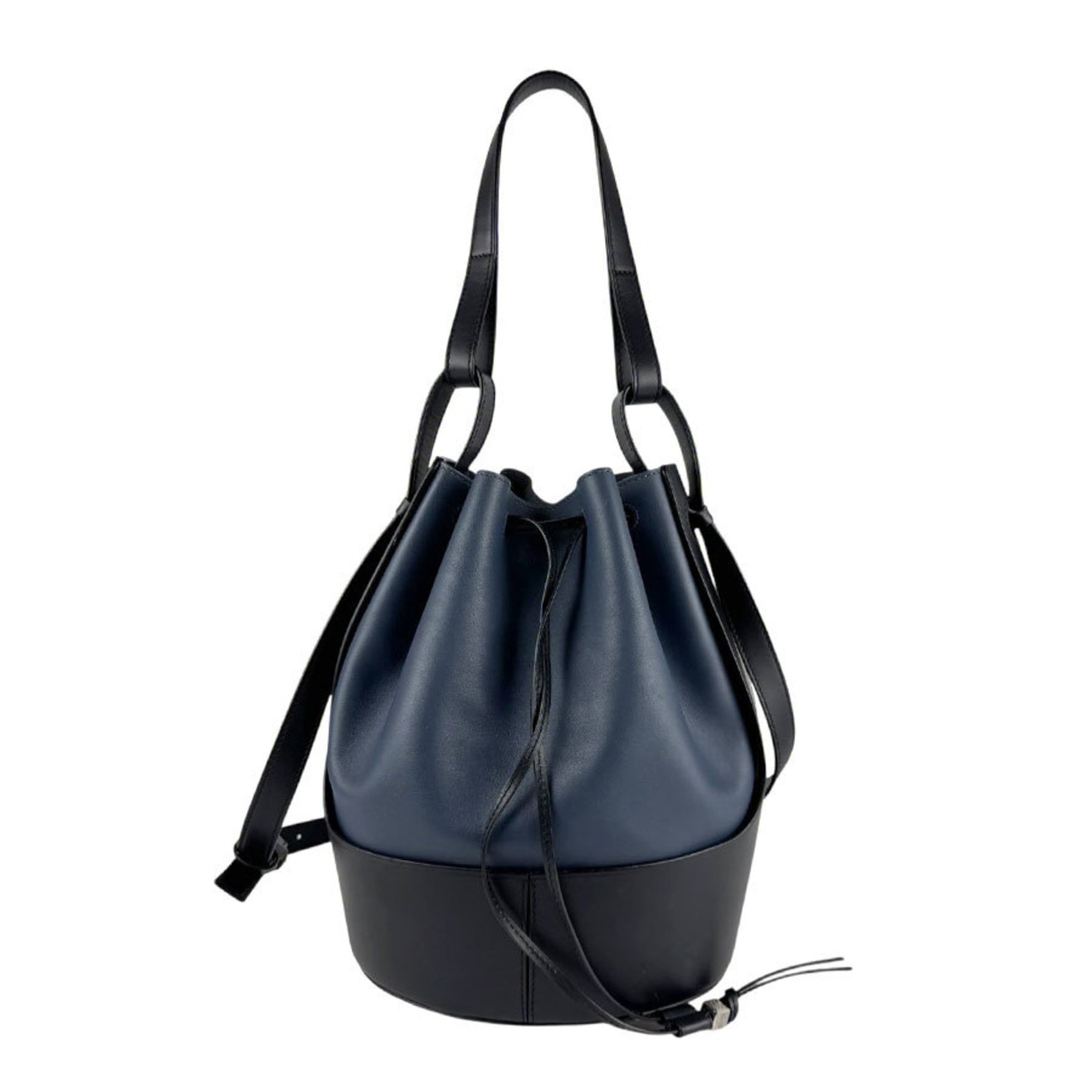 LOEWE Balloon Shoulder Bag in Leather, Navy and Black