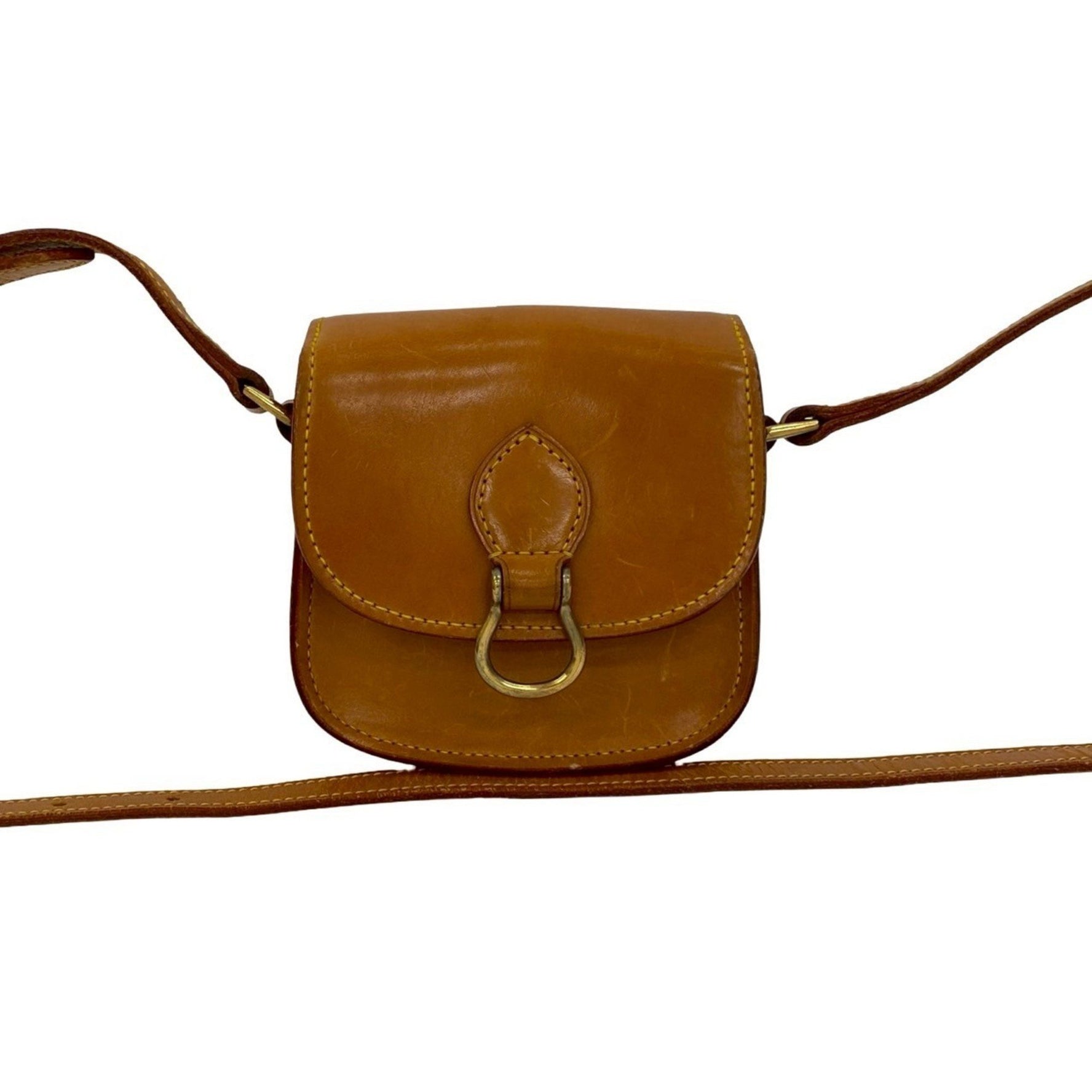 Louis Vuitton Mini Saint-Cloud Leather Shoulder Bag/Pochette in Camel