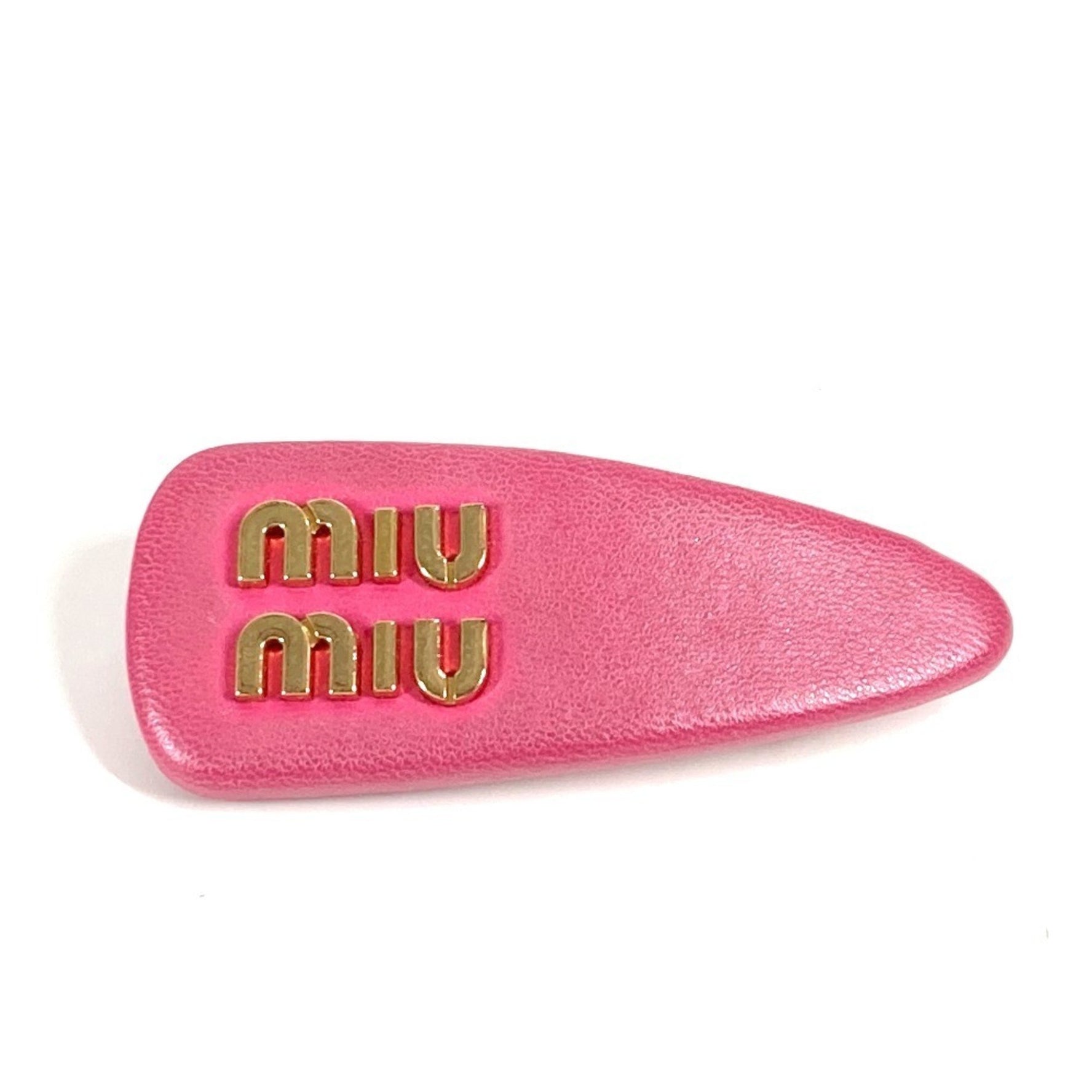 Miu Miu miu Miu Logo Hair Accessory Hairpin Leather