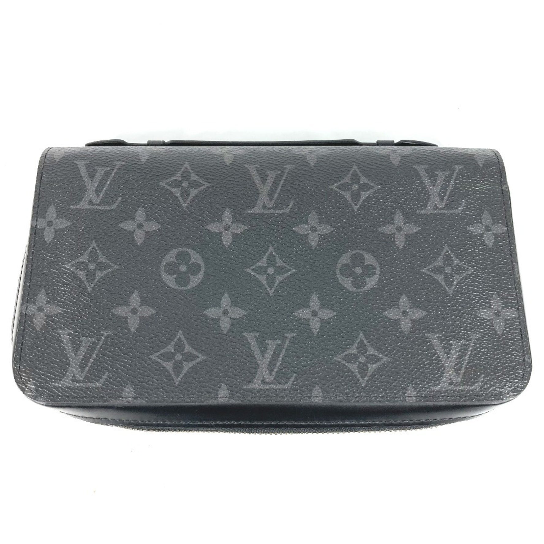 LOUIS VUITTON M61698 Monogram Eclipse Zippy XL Travel Case, Handbag, Long Wallet, Canvas, Men's, Black