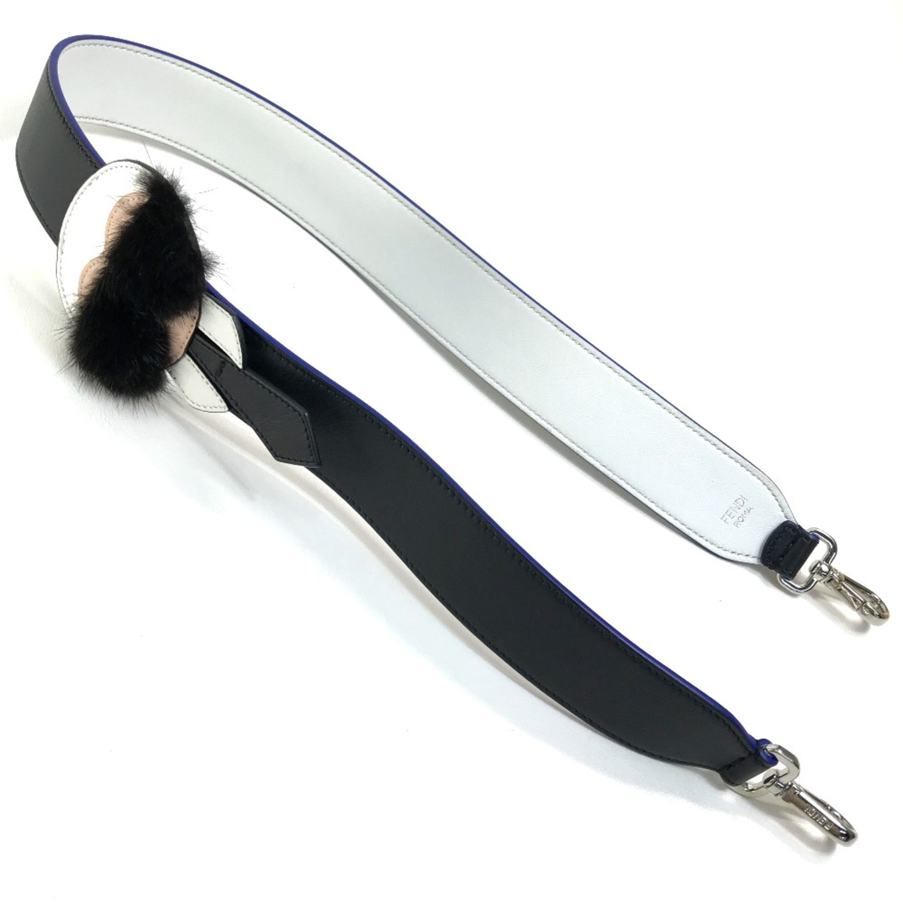 Fendi With fur Karl Lagerfeld Shoulder strap x White x Blue