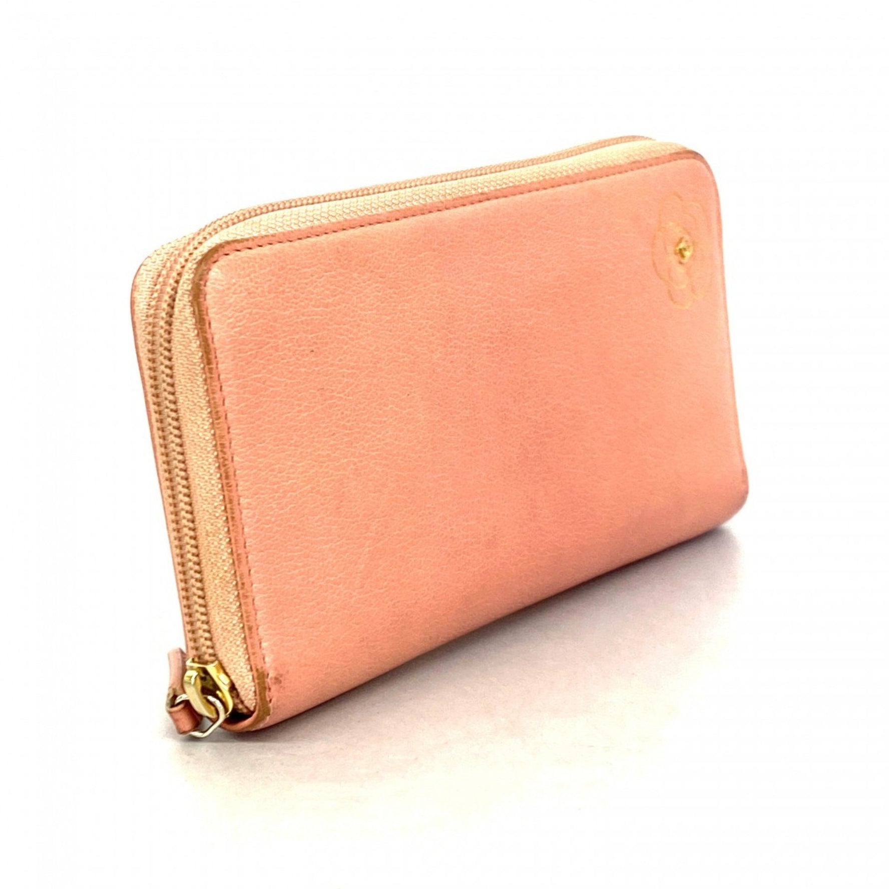 Chanel Camellia Leather Long Wallet