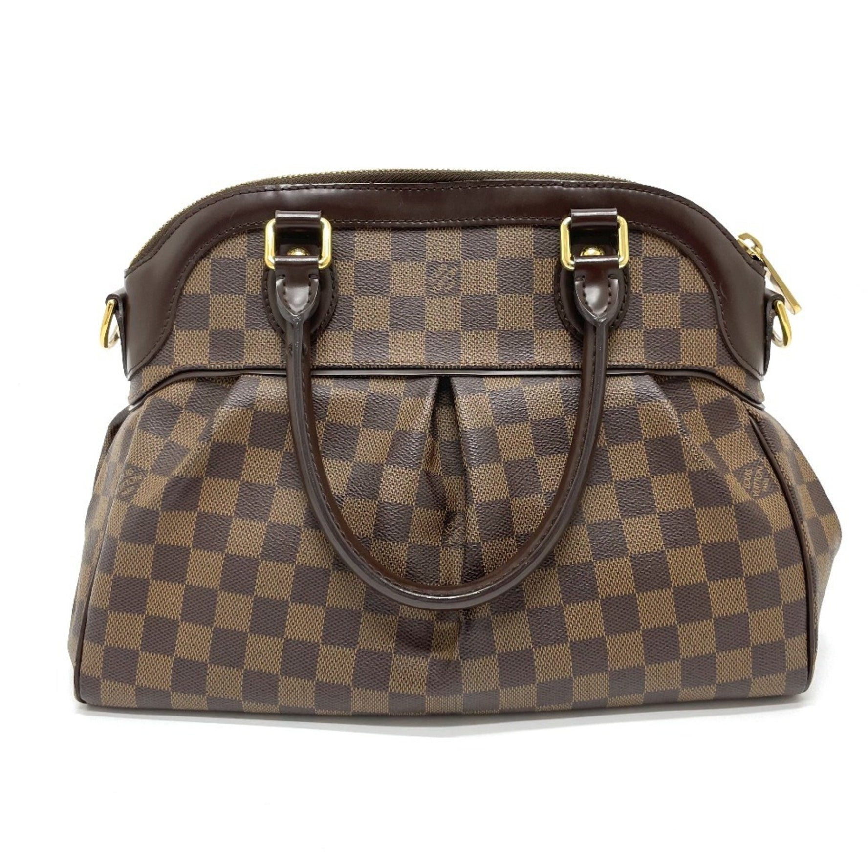 LOUIS VUITTON N51997 Damier Trevi PM 2-Way Shoulder Bag in Canvas and Ebene Brown