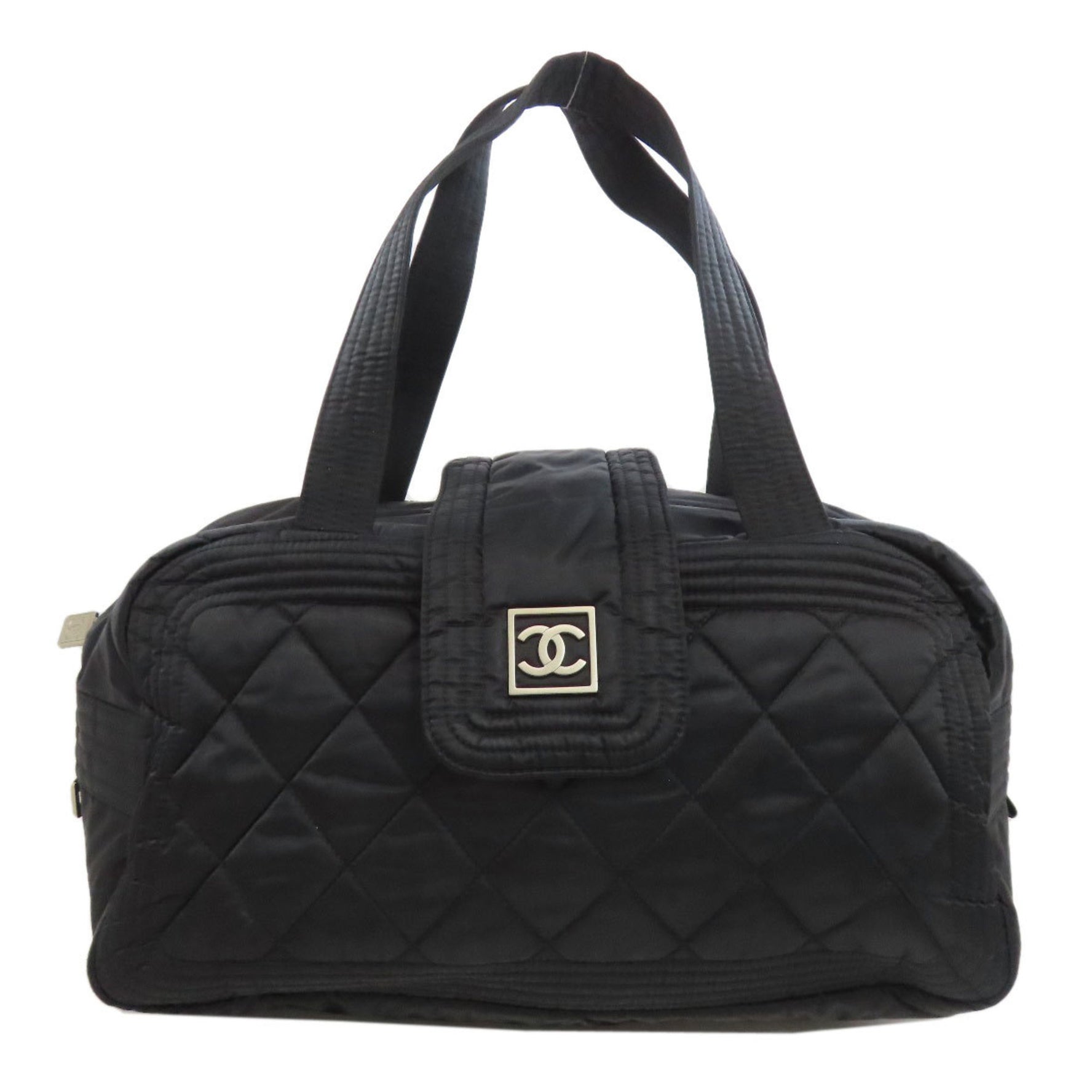 Chanel Matelasse Coco Mark Boston Bag Nylon Material