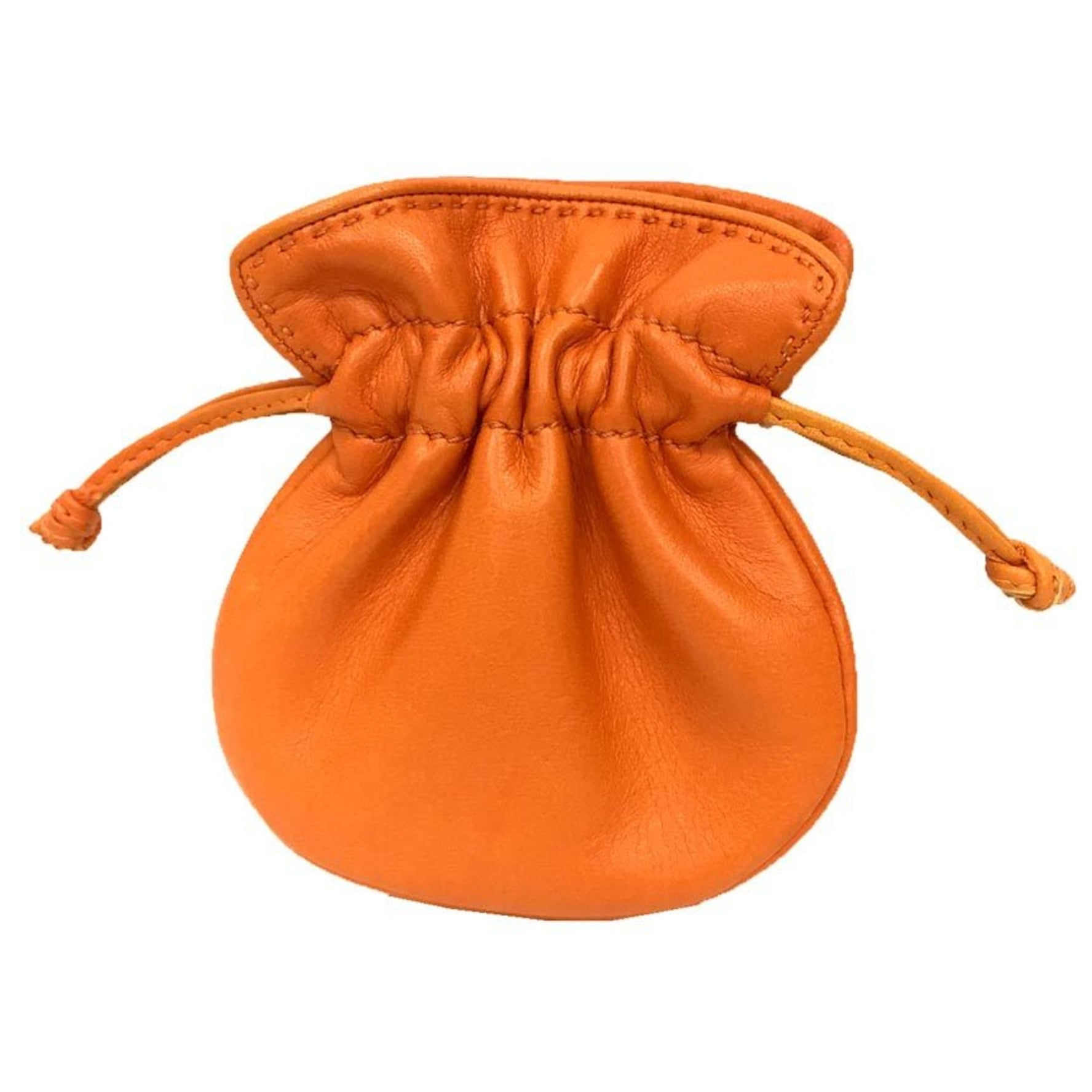Hermes HERMES Pouch Leather Orange