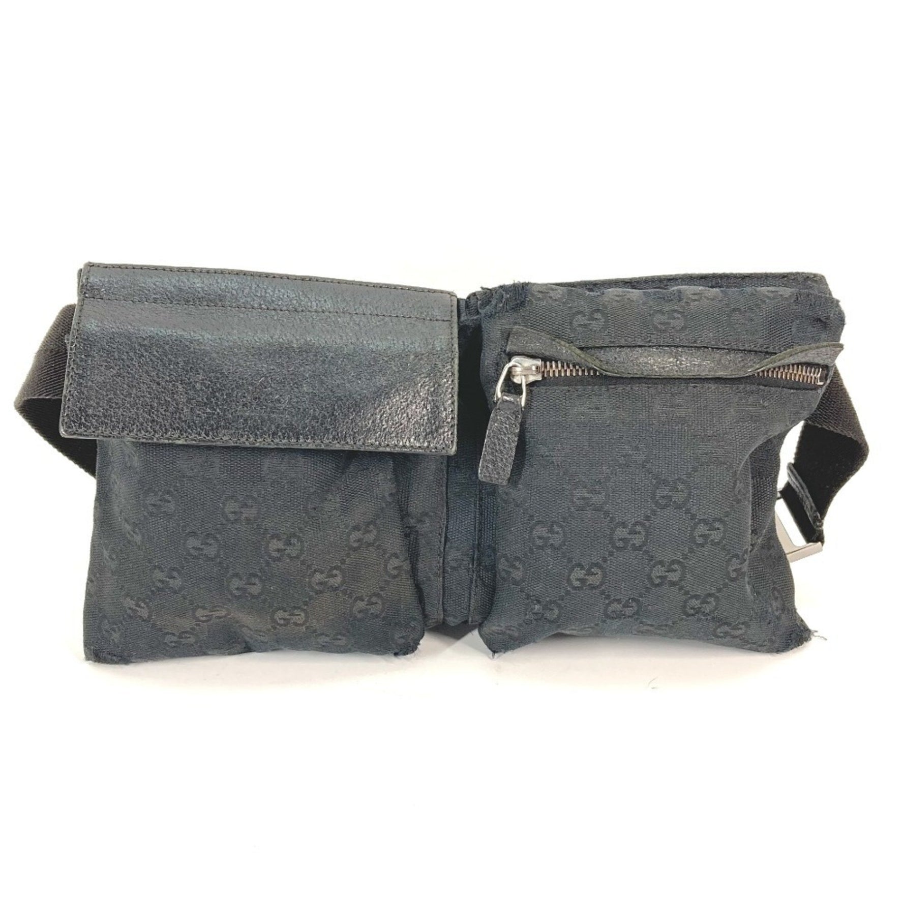 GUCCI Belt Bag, GG Waist Body Canvas/Leather, Men's