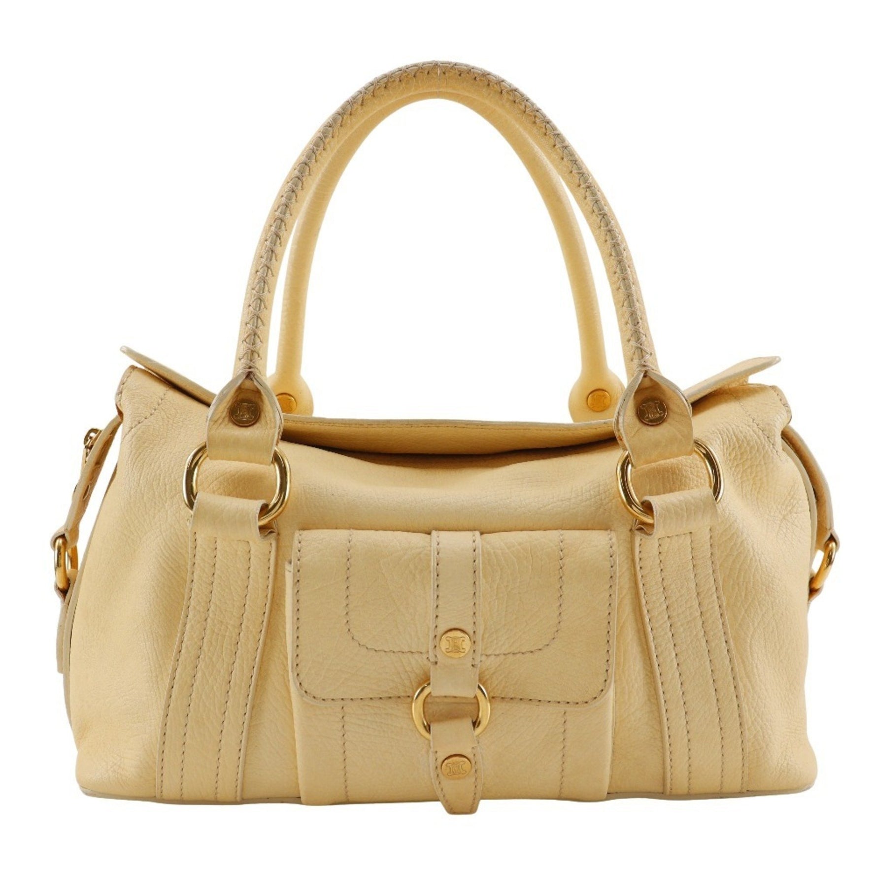Celine Triomphe Leather Tote Bag, Mini Boston Bag