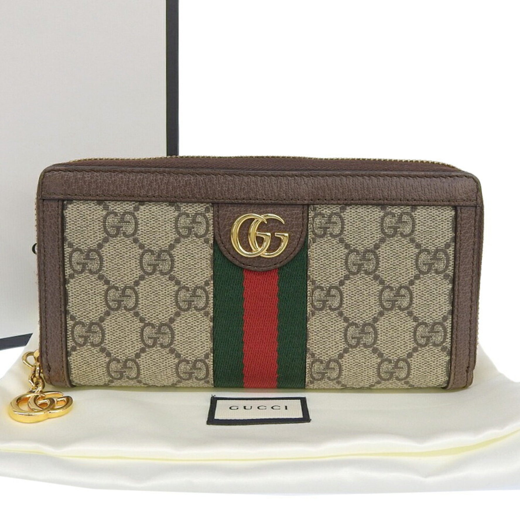 GUCCI Ophidia Sherry Line GG Marmont Zip Around Wallet 1147 Long