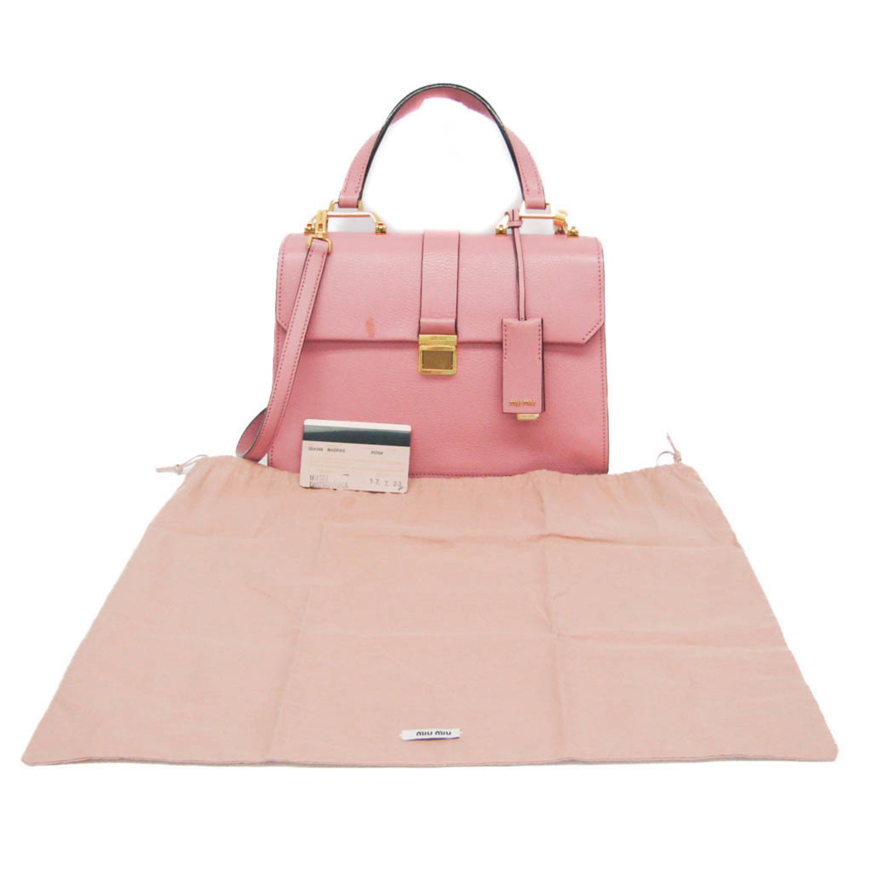 Miu Miu Madras Leather Handbag,Shoulder Bag Rose Pink