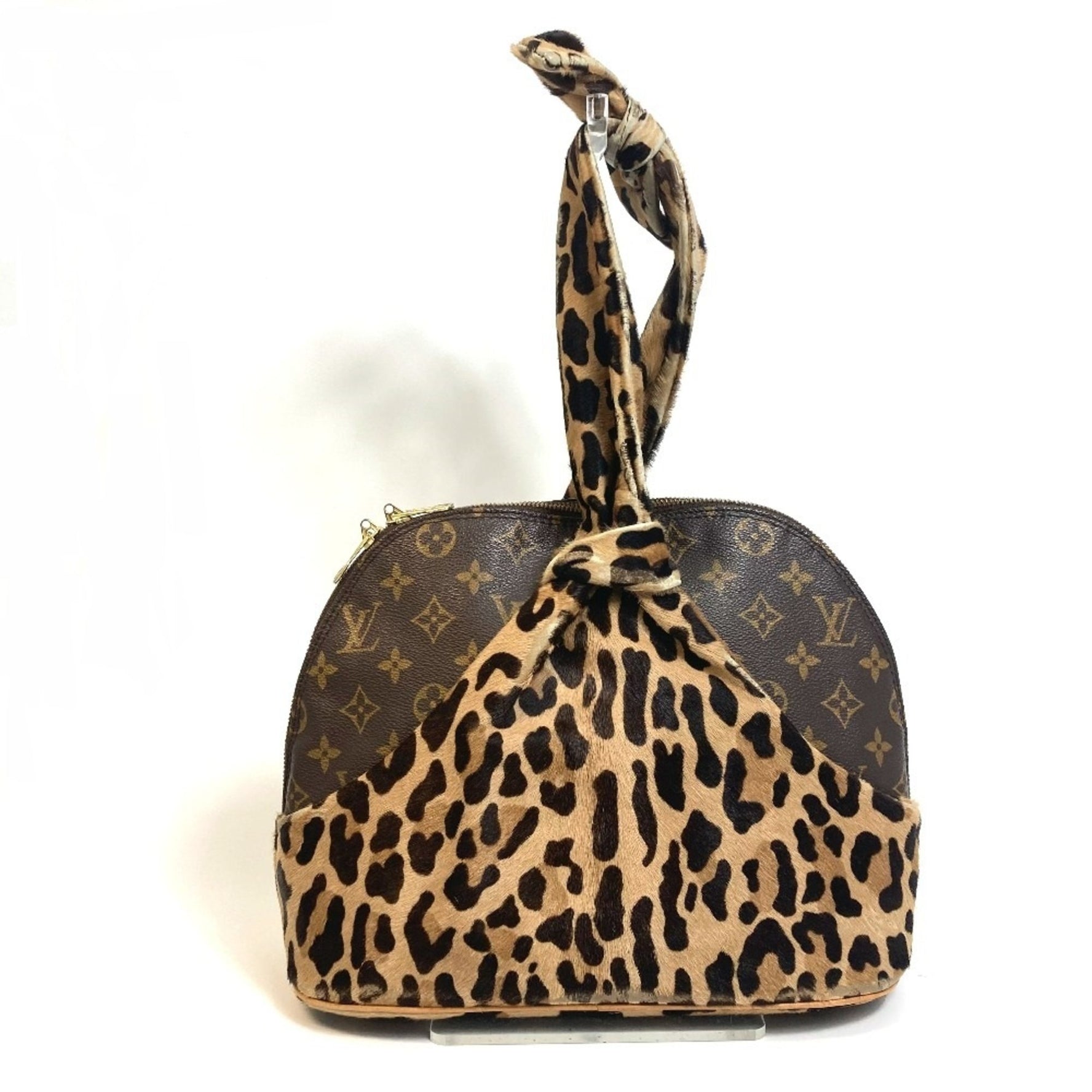 LOUIS VUITTON M99032 Monogram Leopard Print Azzedine Alaia Alma 3-Piece Handbag Set in Canvas and Porcelain Leather, Brown