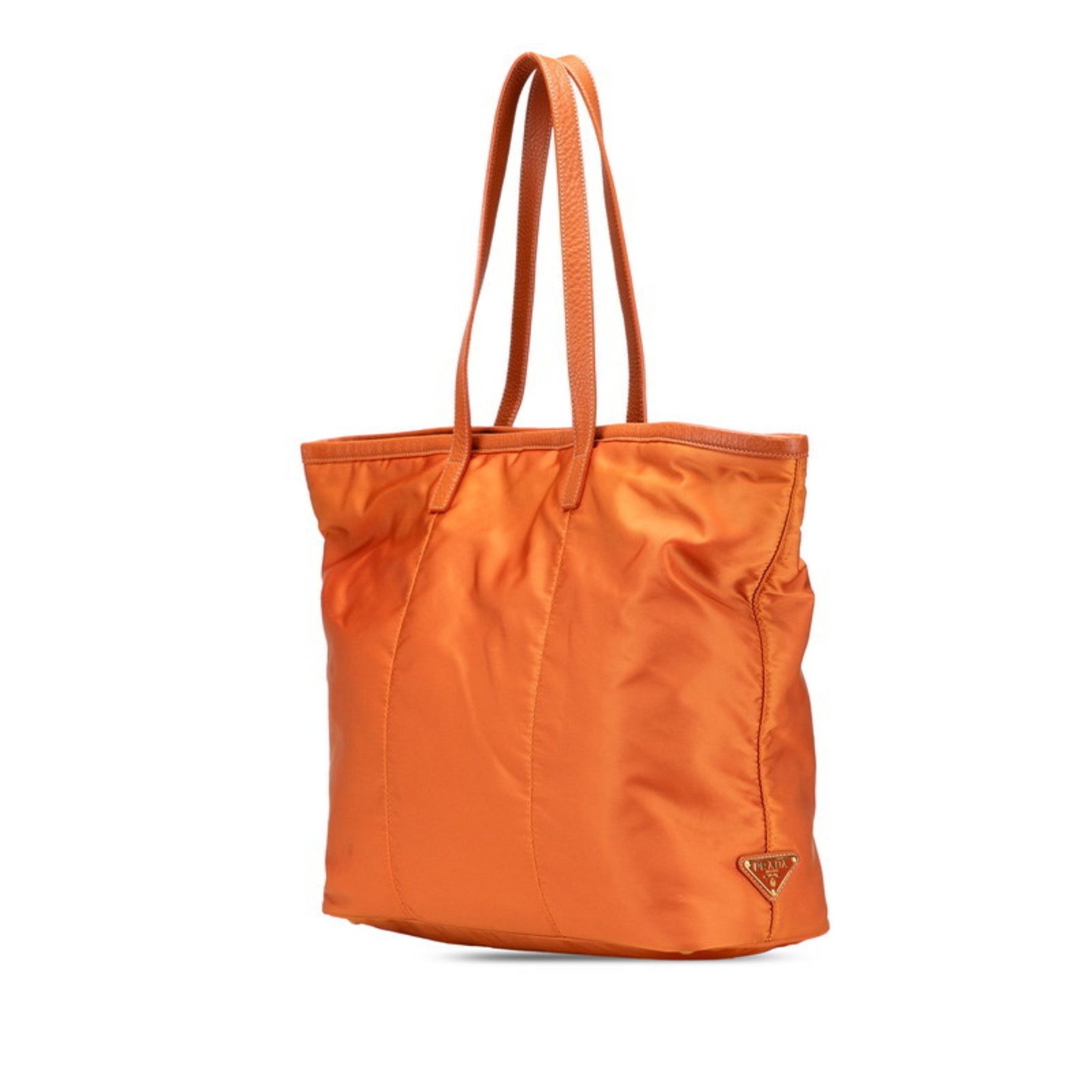 Prada Logo Jacquard Tote Bag/Handbag Nylon and Leather
