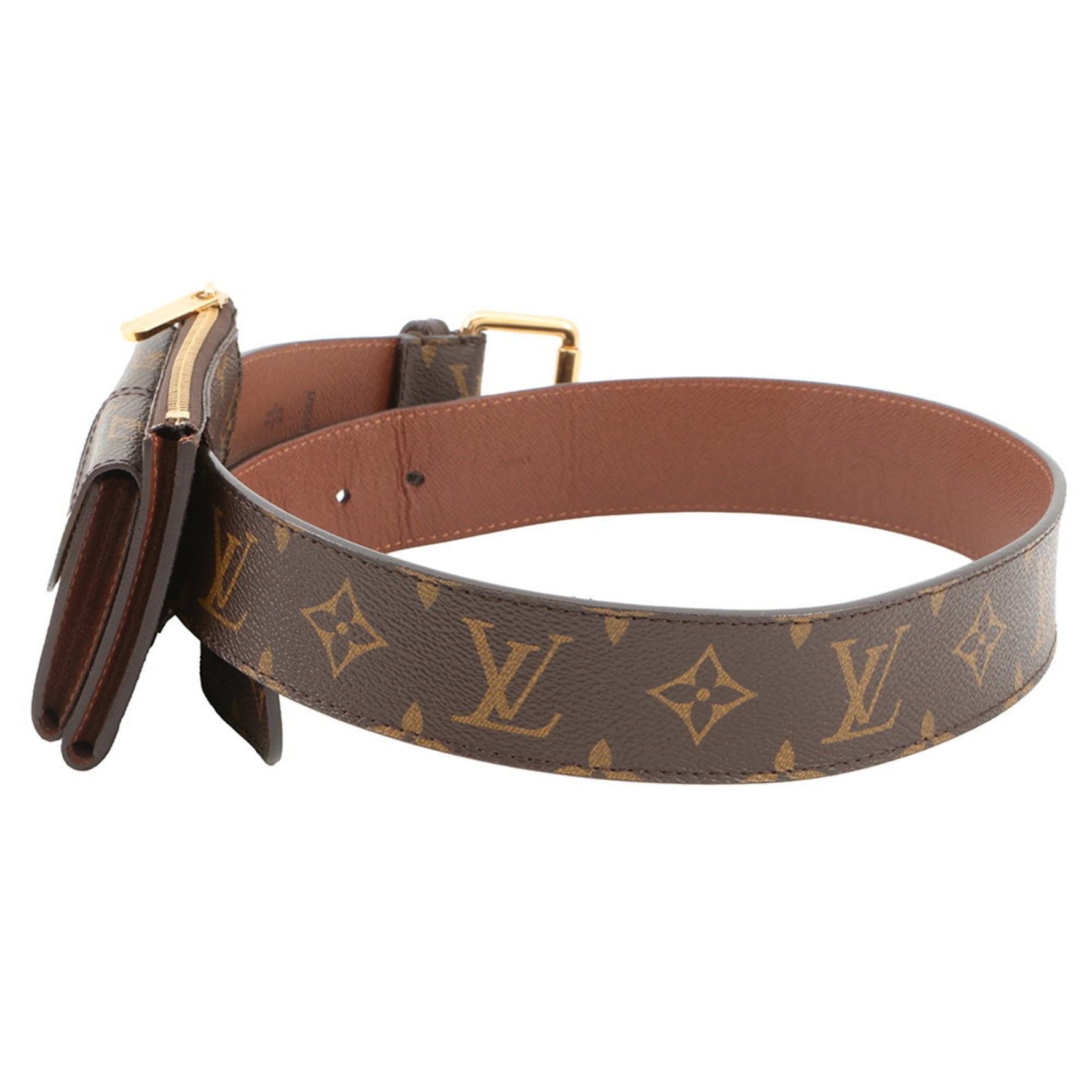 Louis Vuitton Monogram Santur Pochette Duo Pouch, Size 80, LOUIS VUITTON Belt