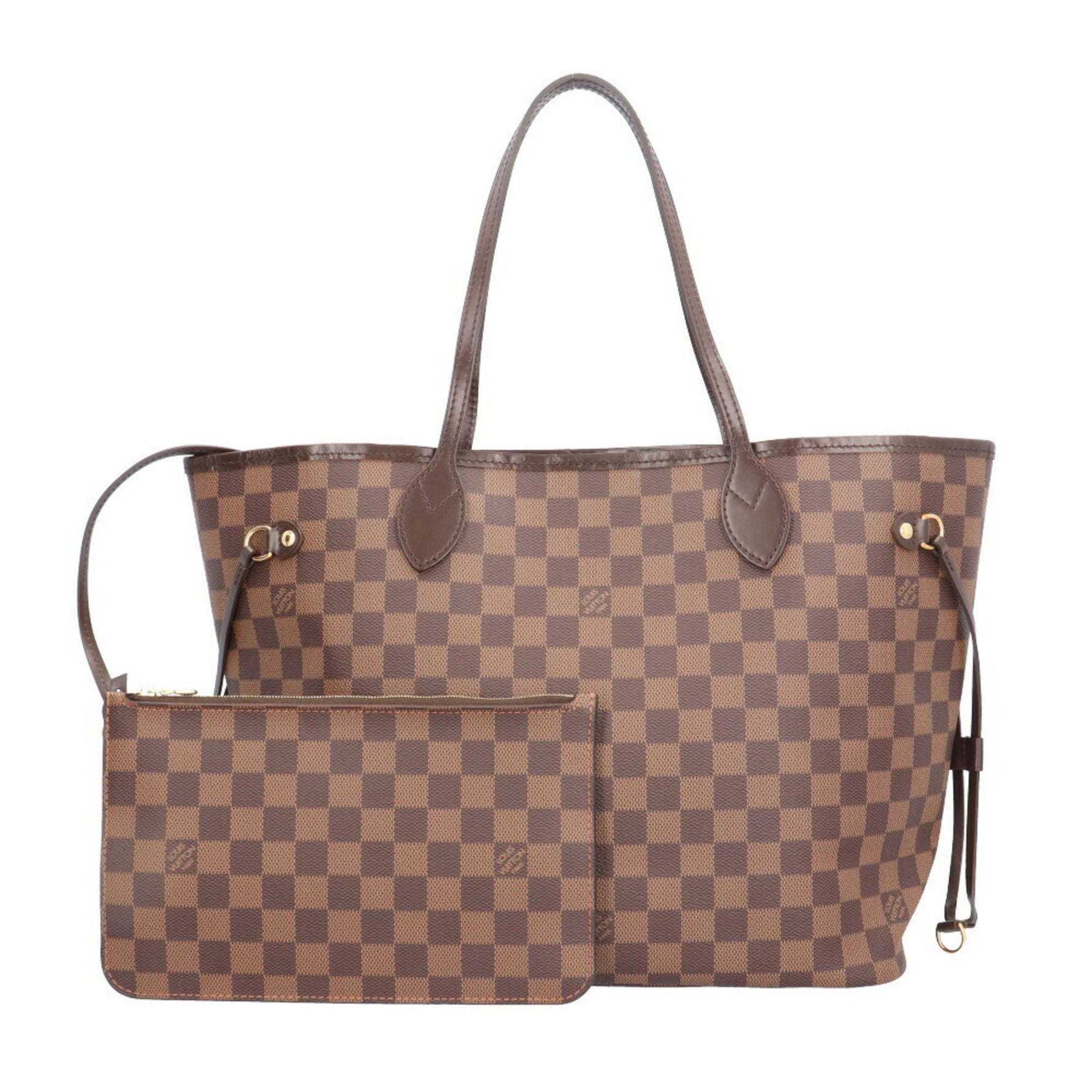 Louis Vuitton Neverfull MM Damier Tote Bag Canvas Brown Unisex
