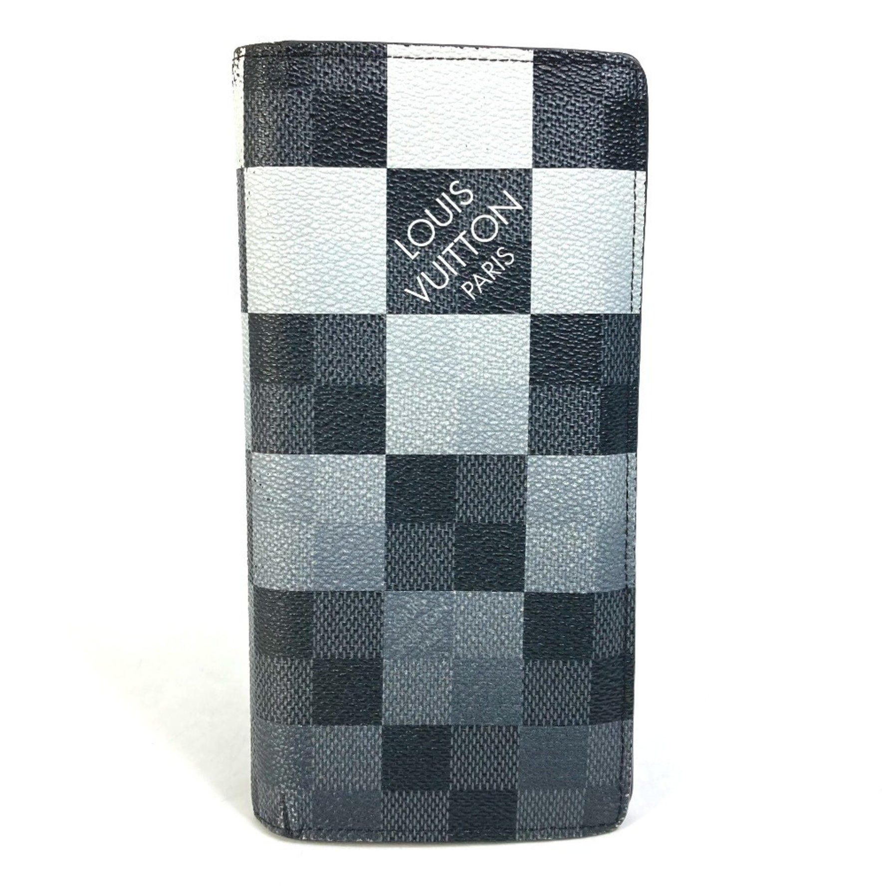 LOUIS VUITTON N40415 Damier Graphite Giant Portefeuille Brazza NM Bifold Long Wallet in Canvas, Men's, Black
