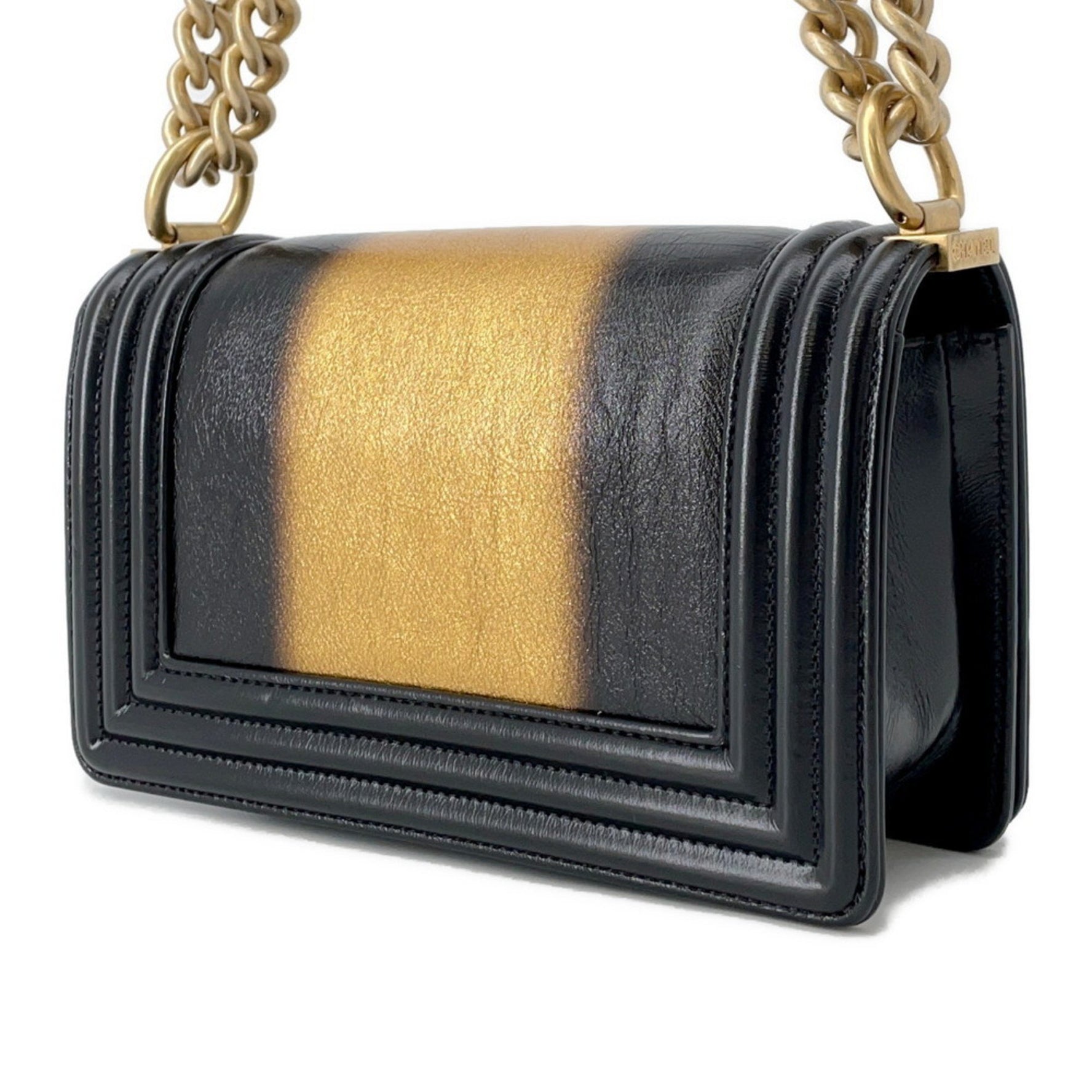 Chanel Boy Small Chain Shoulder Bag, Leather with Coco Mark Line