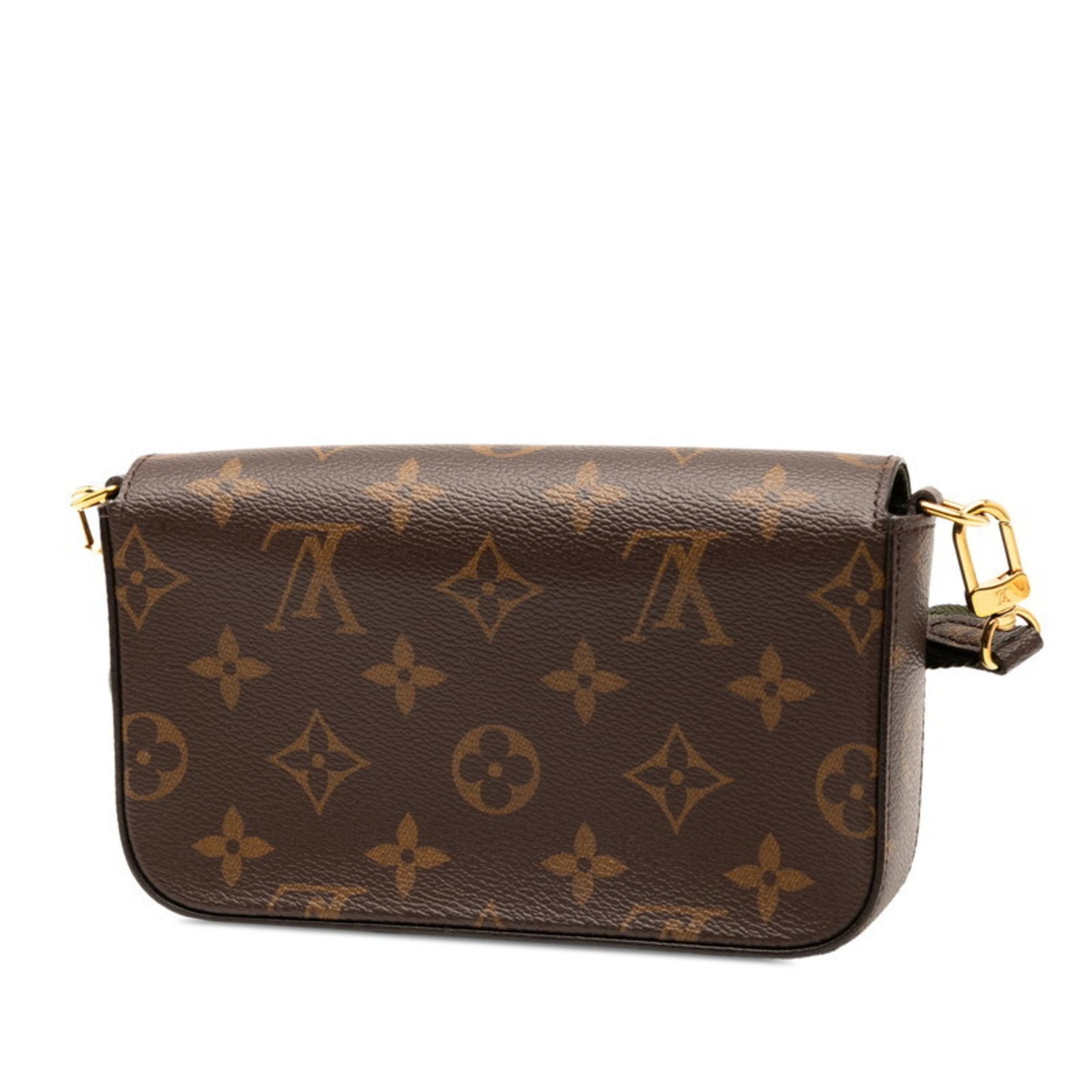 Louis Vuitton Monogram Multi Pochette Felicie Shoulder Bag Brown and Green Leather LOUIS VUITTON