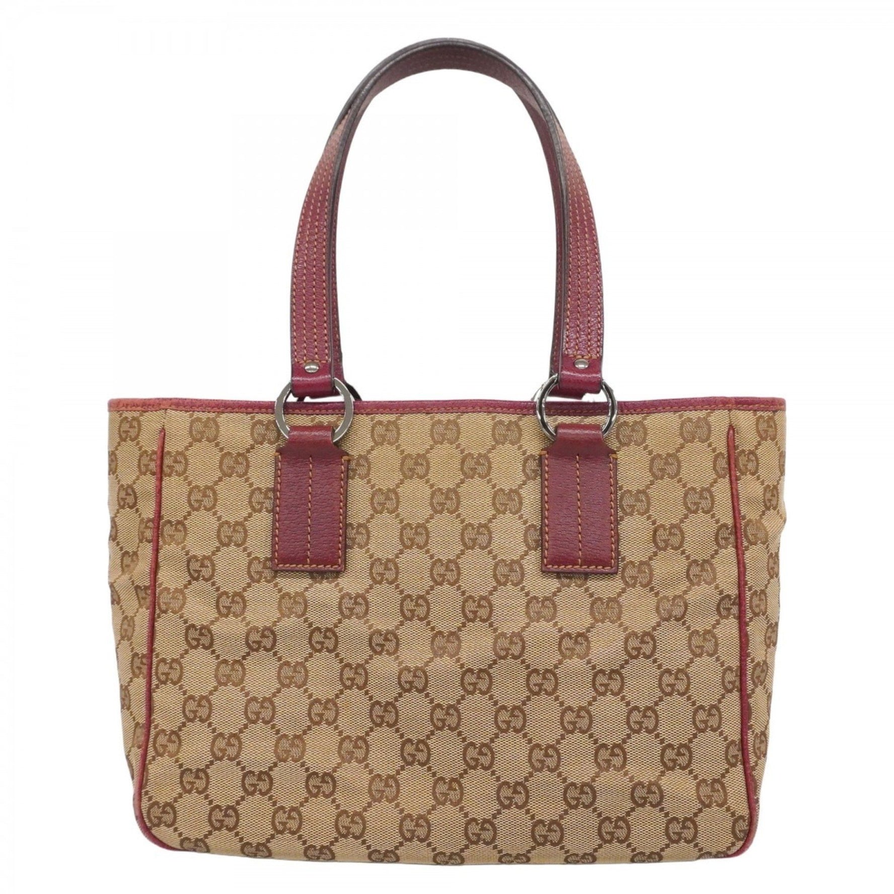 Gucci Tote Bag GG Canvas Brown Red