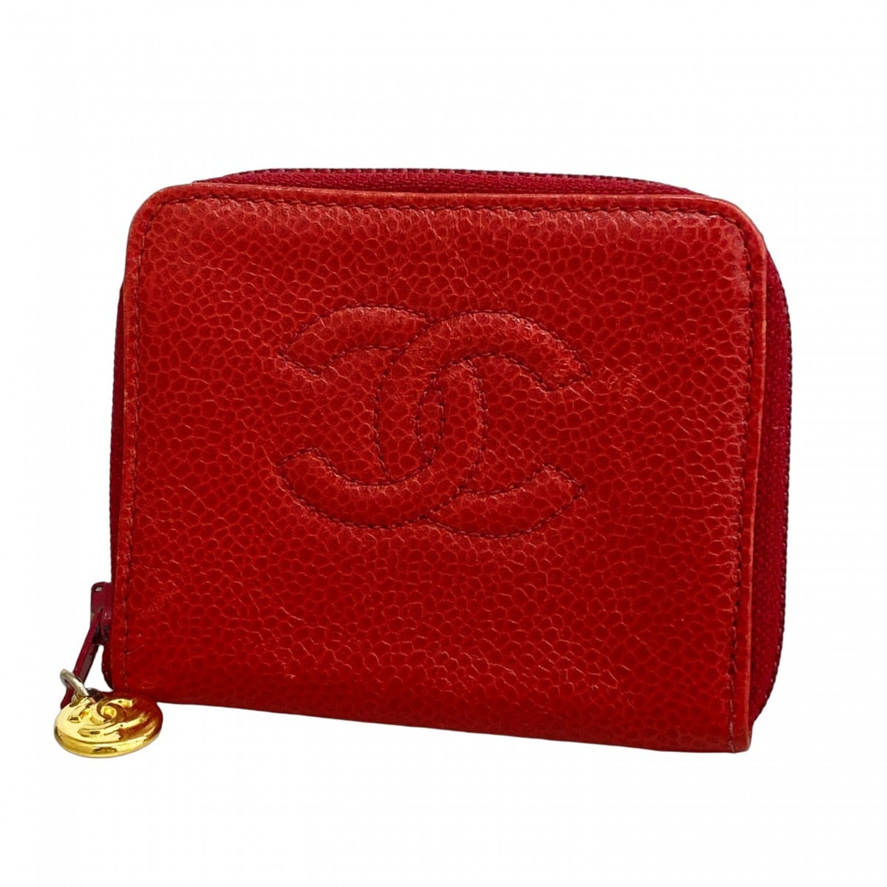 Chanel Wallet/Coin Case, Caviar Leather, Red