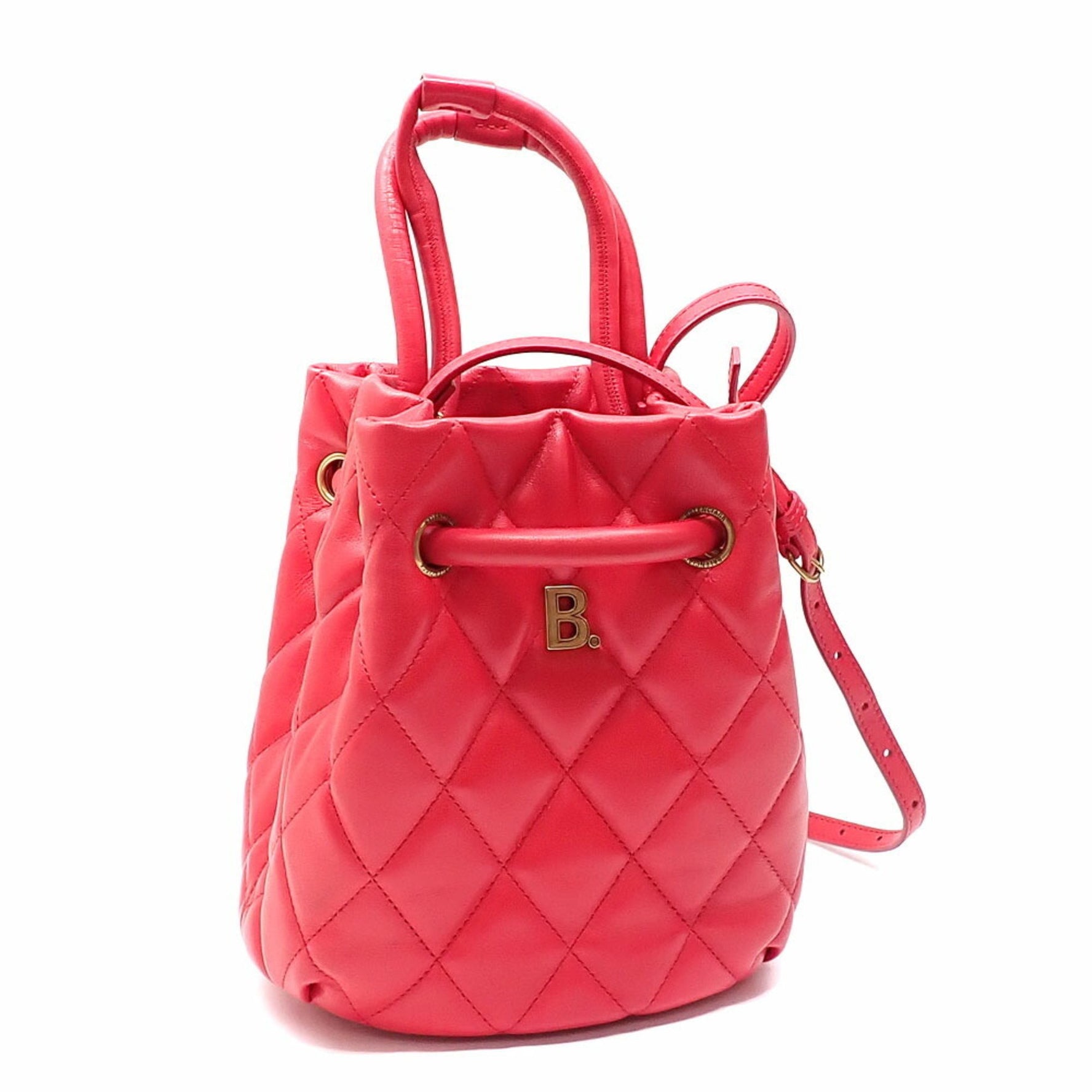Balenciaga B Bucket Bag, Red Leather