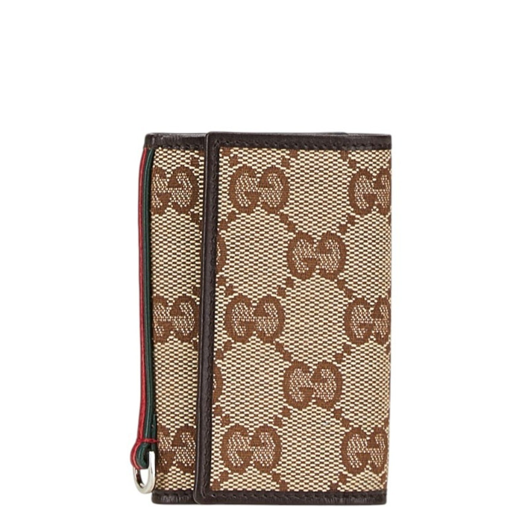 Gucci GG Canvas Sherry Line 6-Ring Key Case Beige Multicolor Leather Women's GUCCI